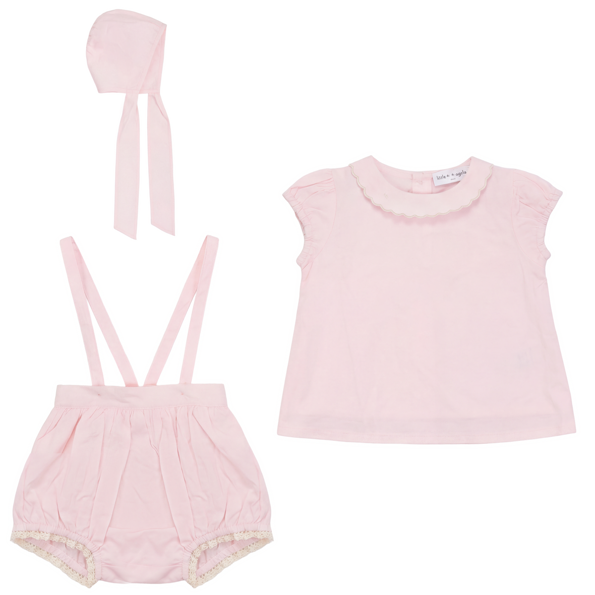 Top With Overall Set in Pink by Little Fragile