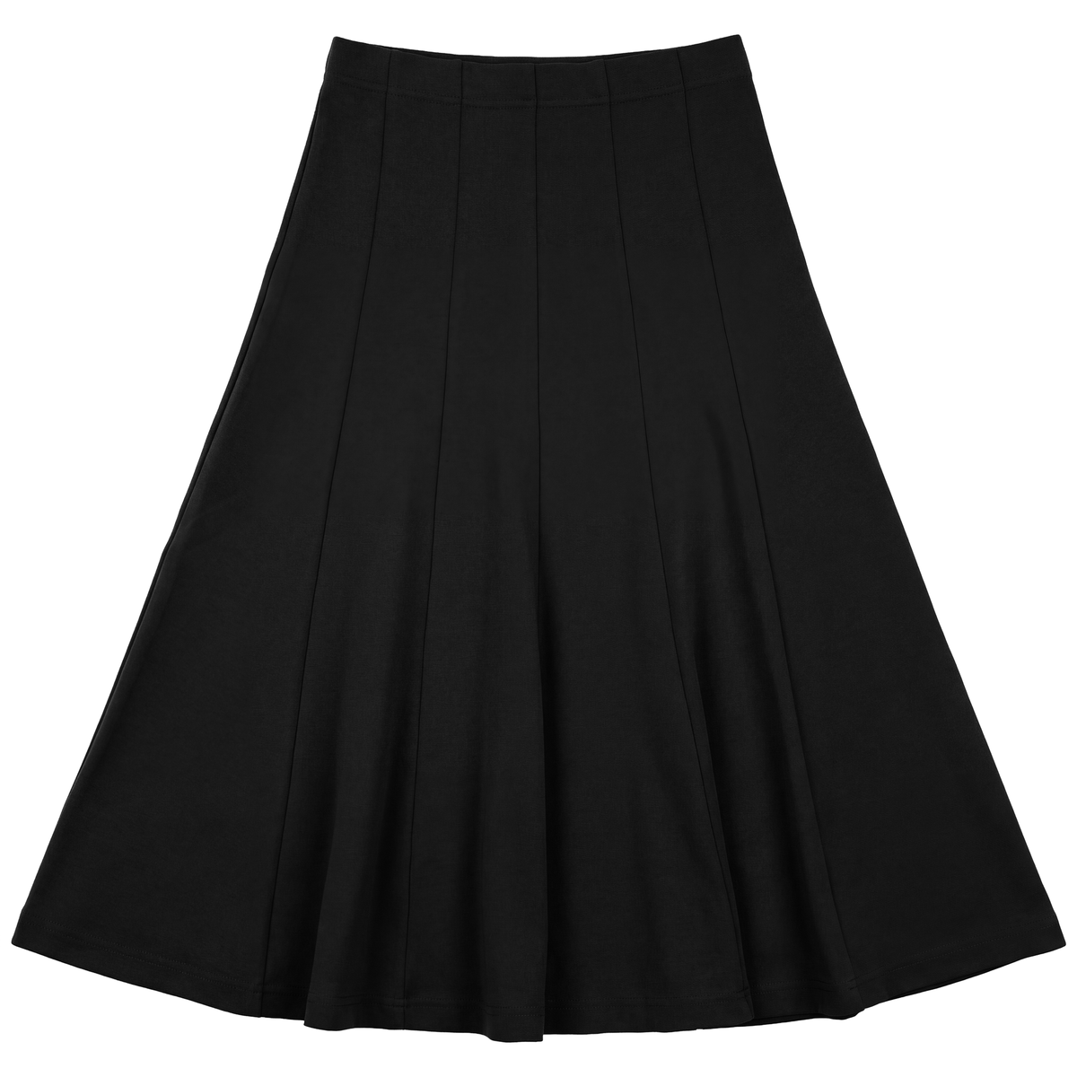 Midi Length Panelled Skirt in Black by 5 Stars