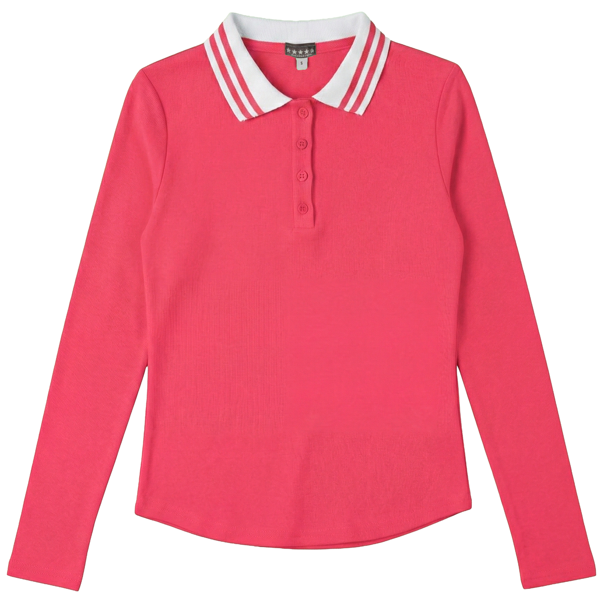 Polo Striped Top in Amaranth by 5 Stars