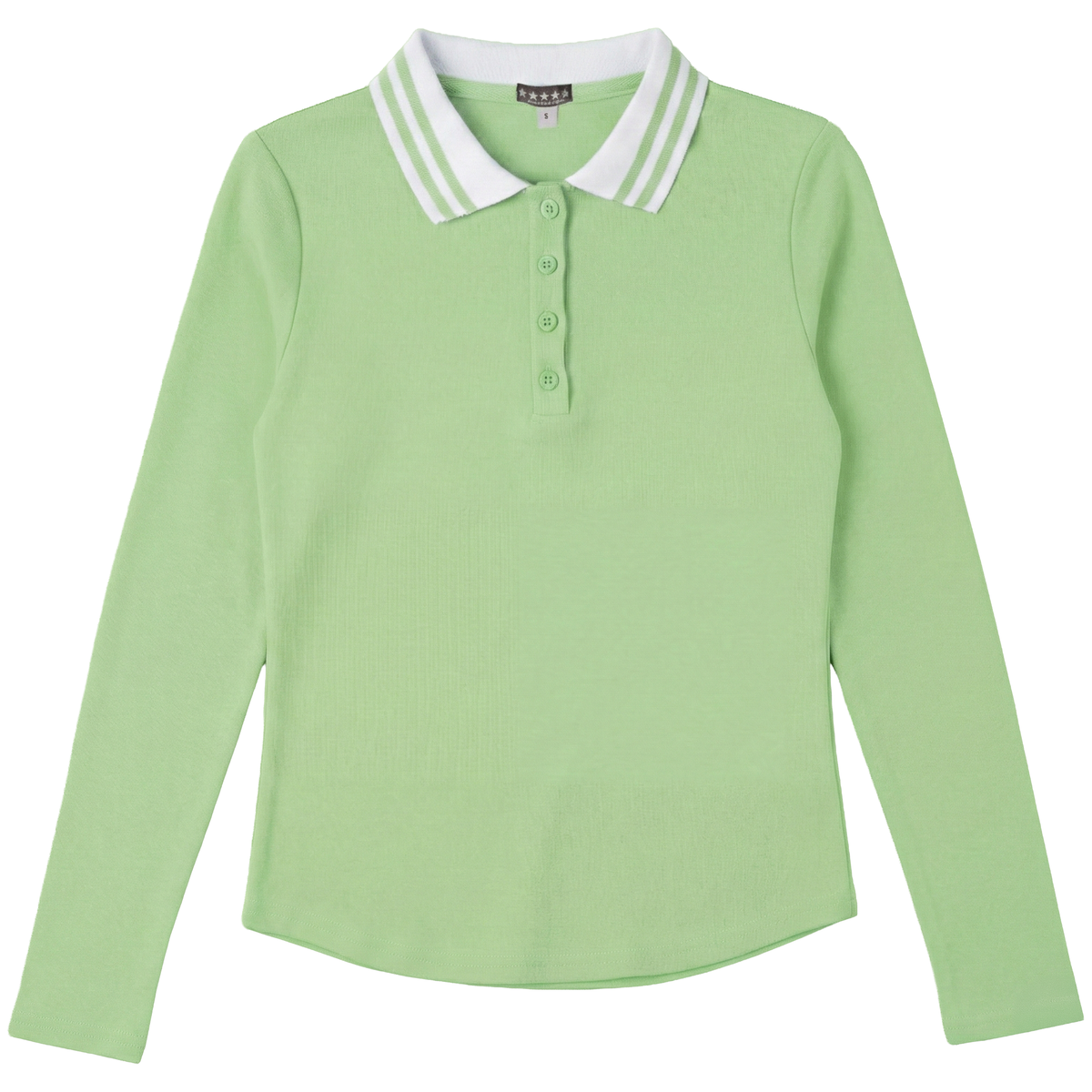 Polo Striped Top in Lime Green by 5 Stars