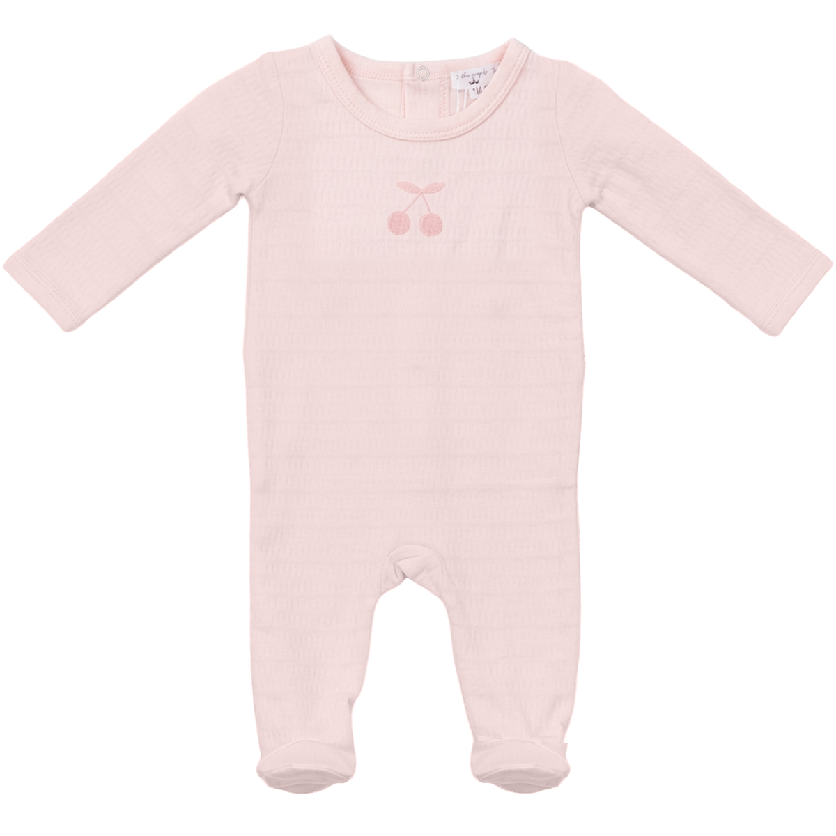 Textured Cherry Print Onesie in Pink by Little Fragile