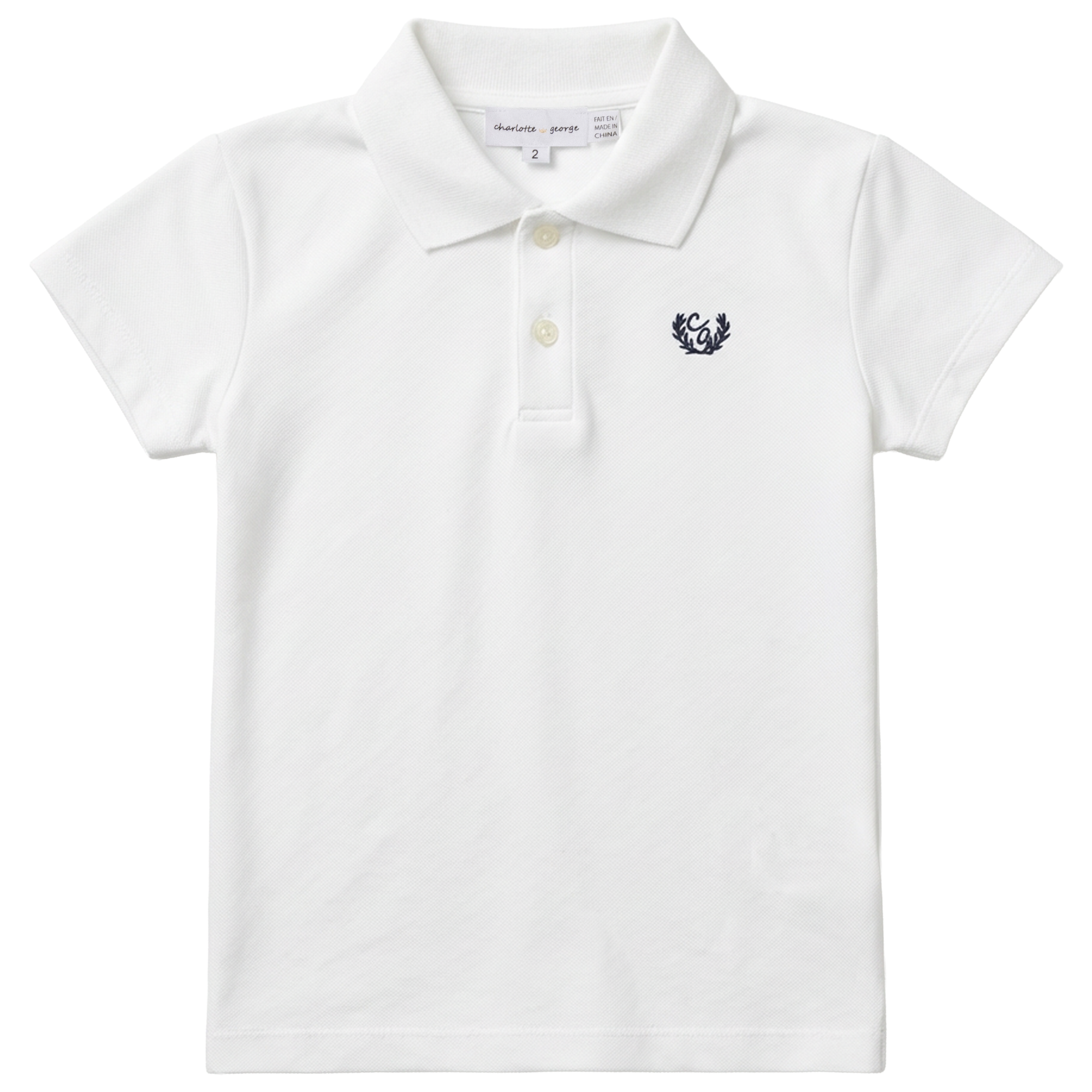 Short Sleeves Polo in White by Charlotte & George