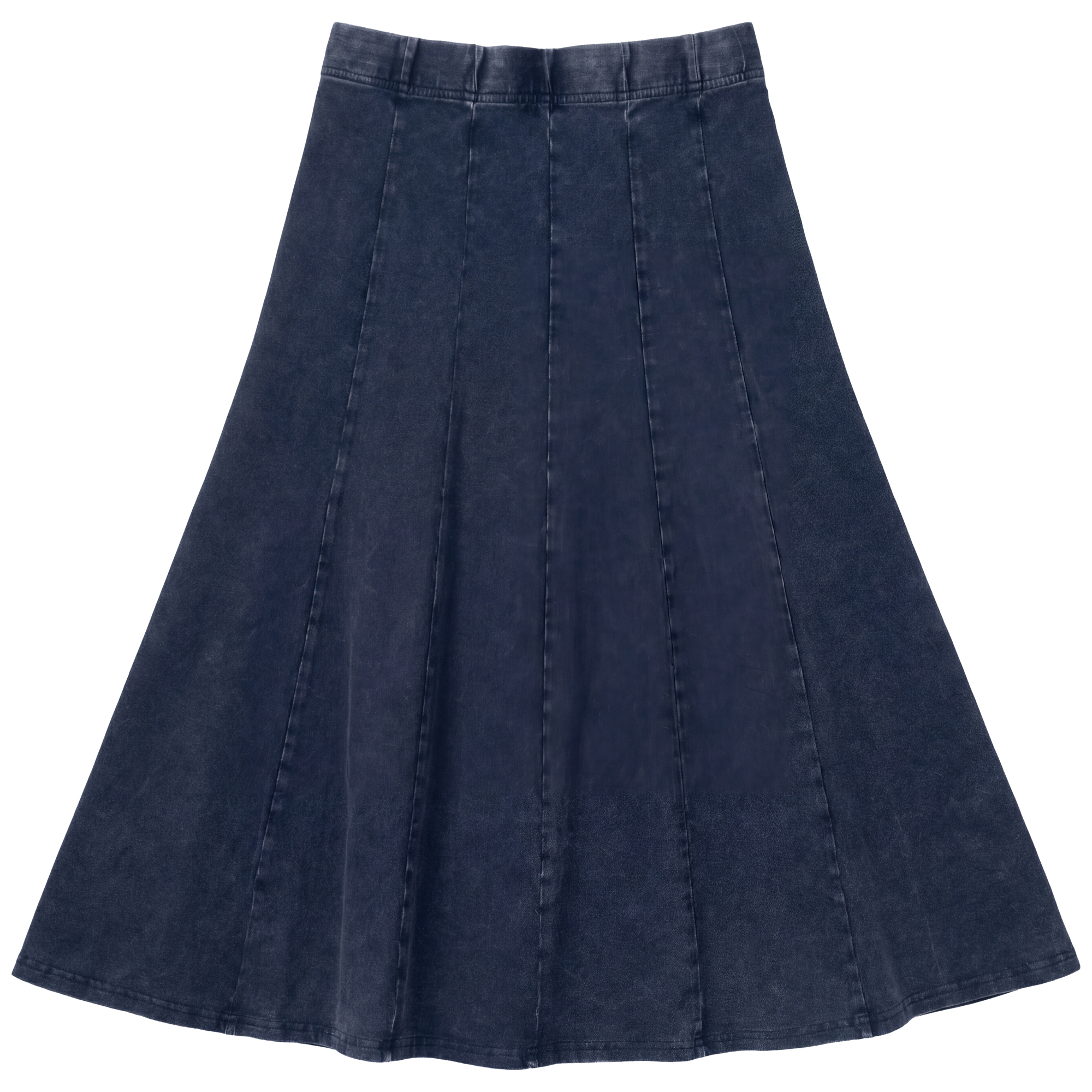 Washed Panelled Skirt in Dark Denim Wash by 5 Stars