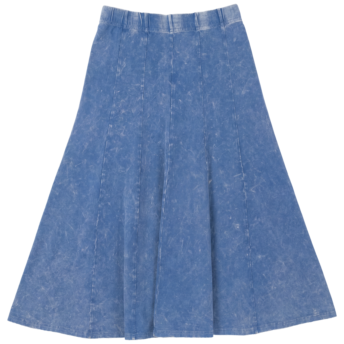 Washed Panelled Skirt in Light Denim Wash by 5 Stars