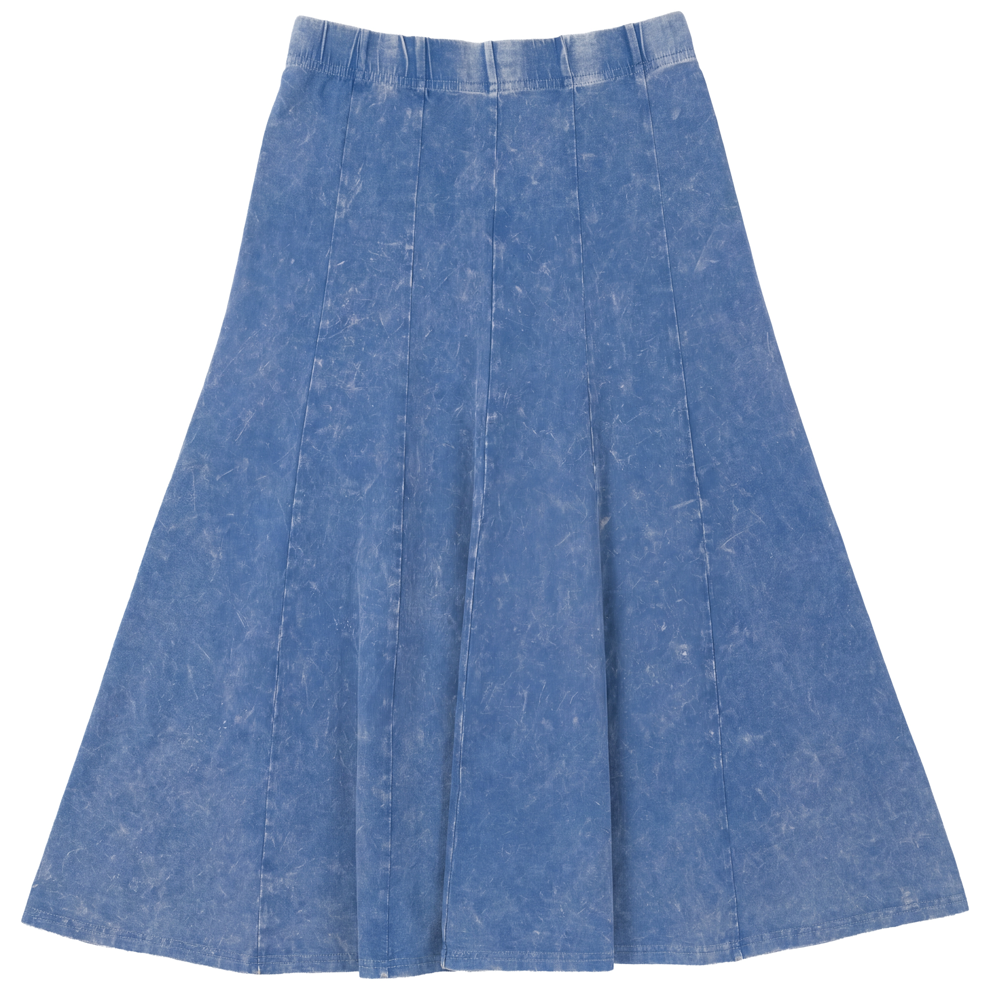 Washed Panelled Skirt in Light Denim Wash by 5 Stars
