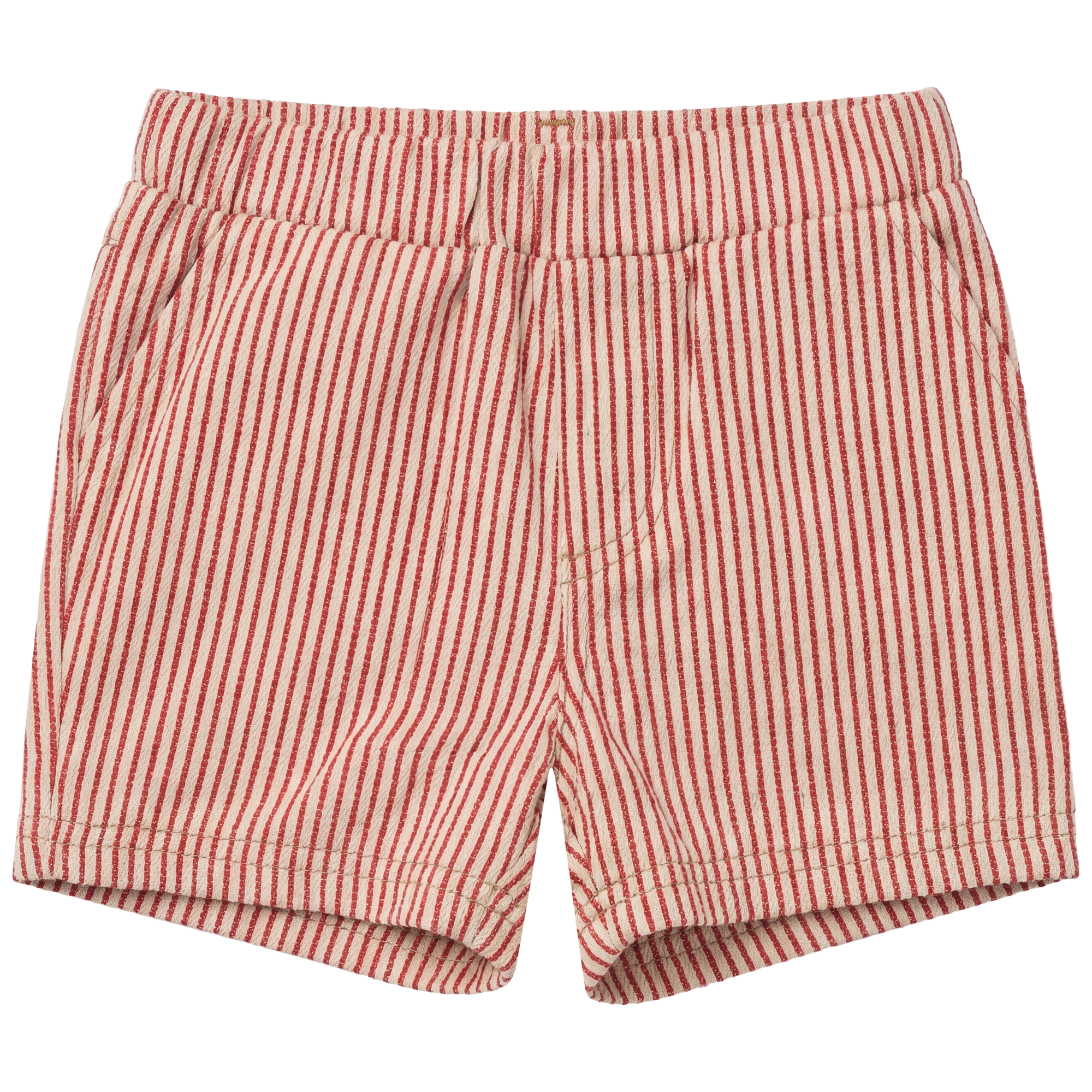 Striped Denim Shorts in Red White by FYI