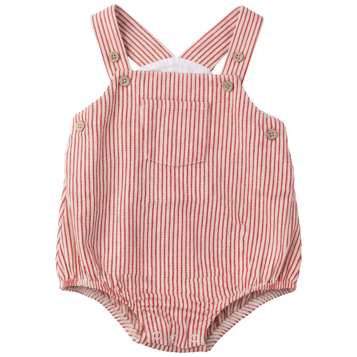 Striped Denim Overall in Red White by FYI