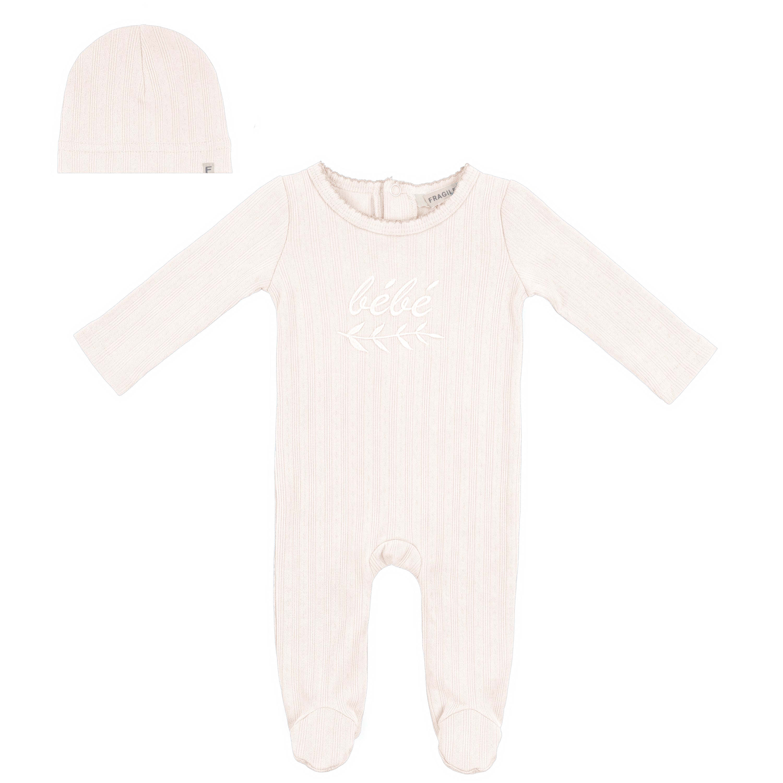 Romper With Lace Rib With Print in Off White by Fragile