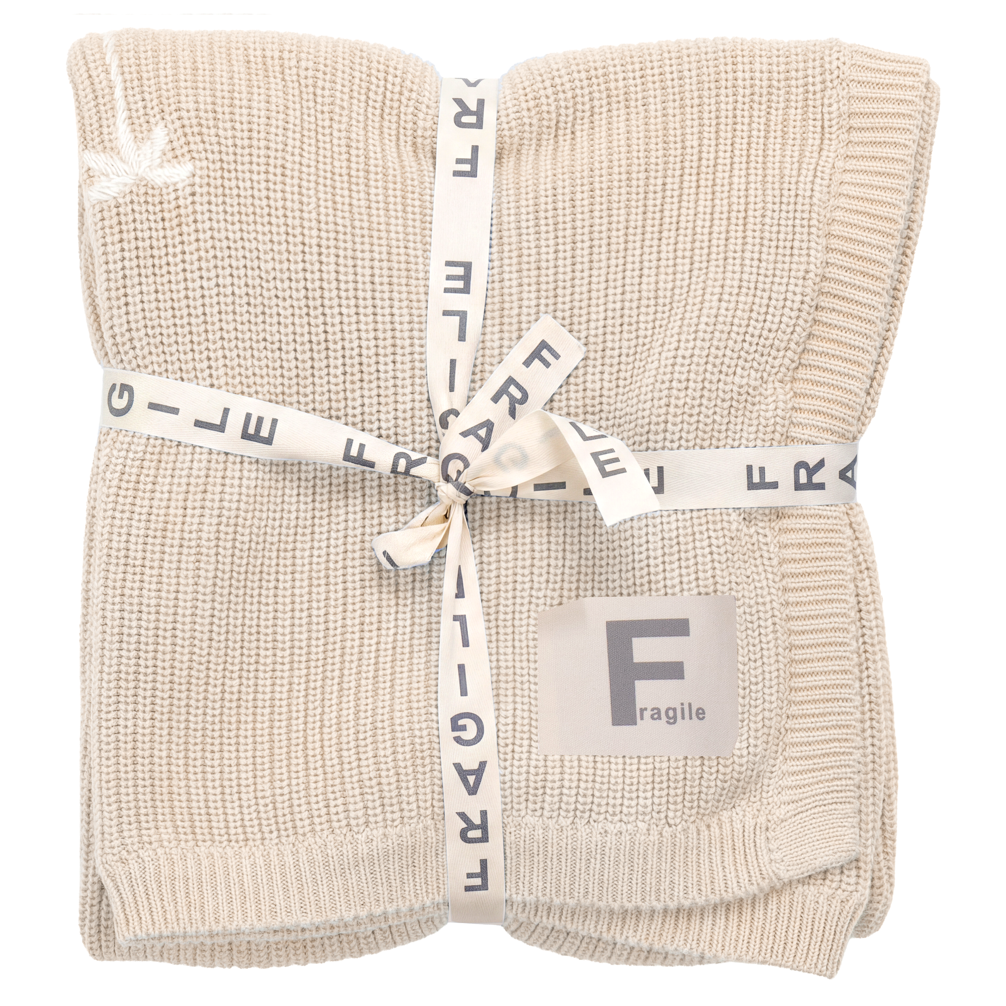 Chunky Blanket With Embroidery Flowers in Dark Almond One Size by Fragile