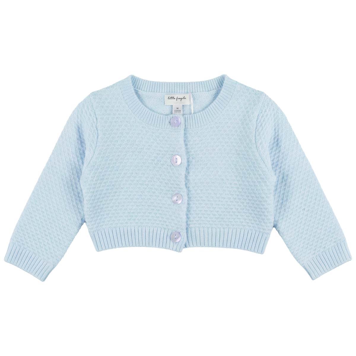 Crop Knit Cardigan in Cool Sky by Little Fragile