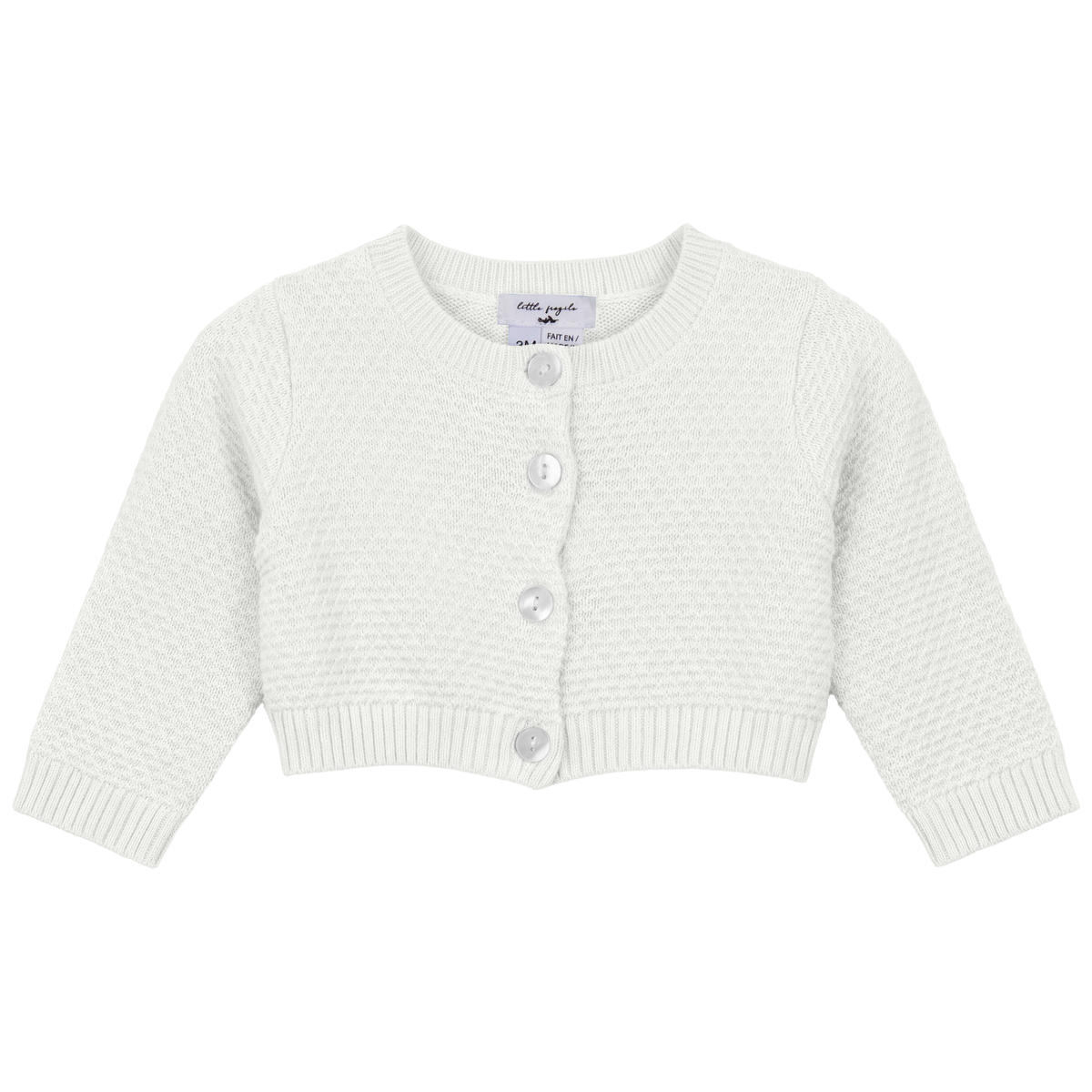 Crop Knit Cardigan in Powder by Little Fragile