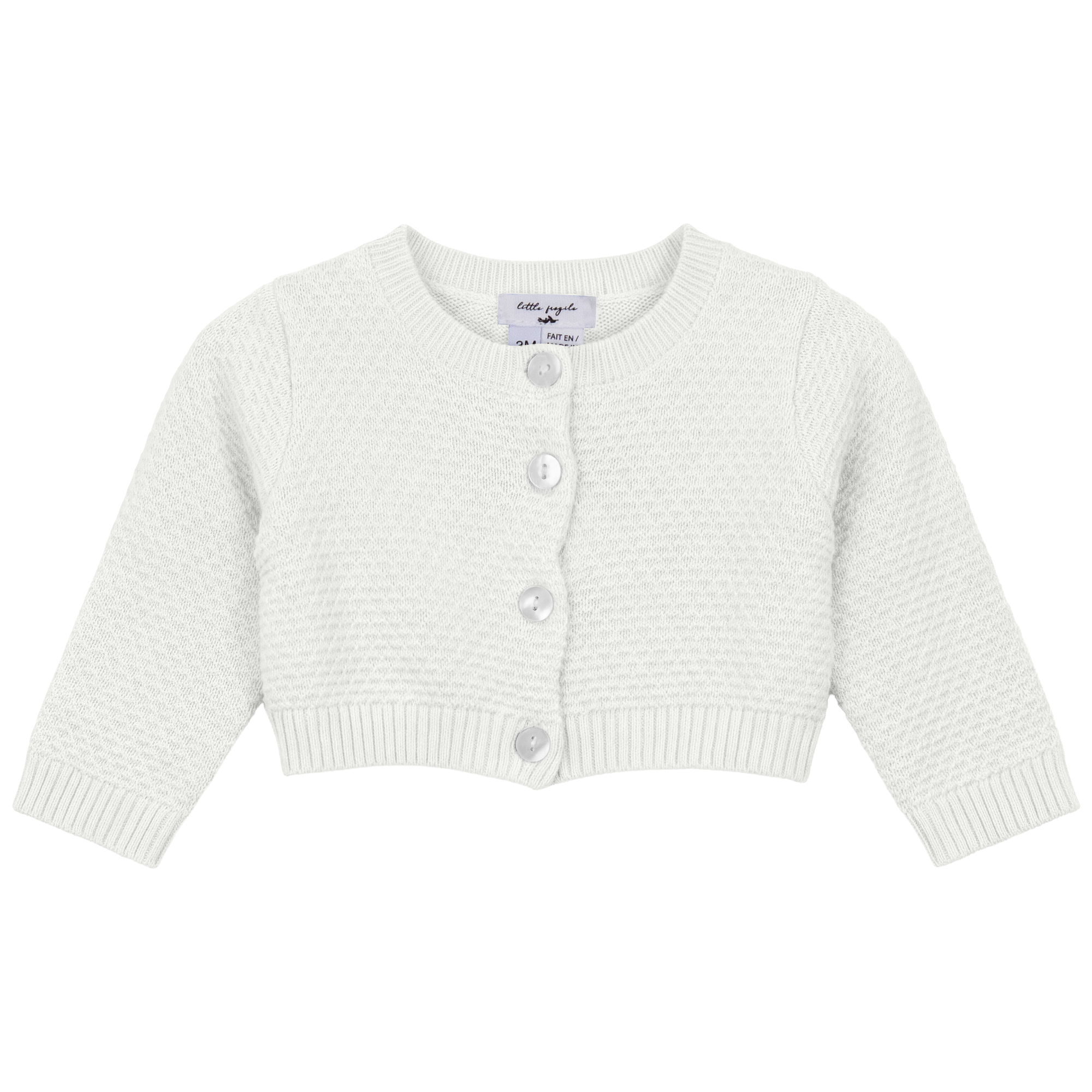 Crop Knit Cardigan in Powder by Little Fragile