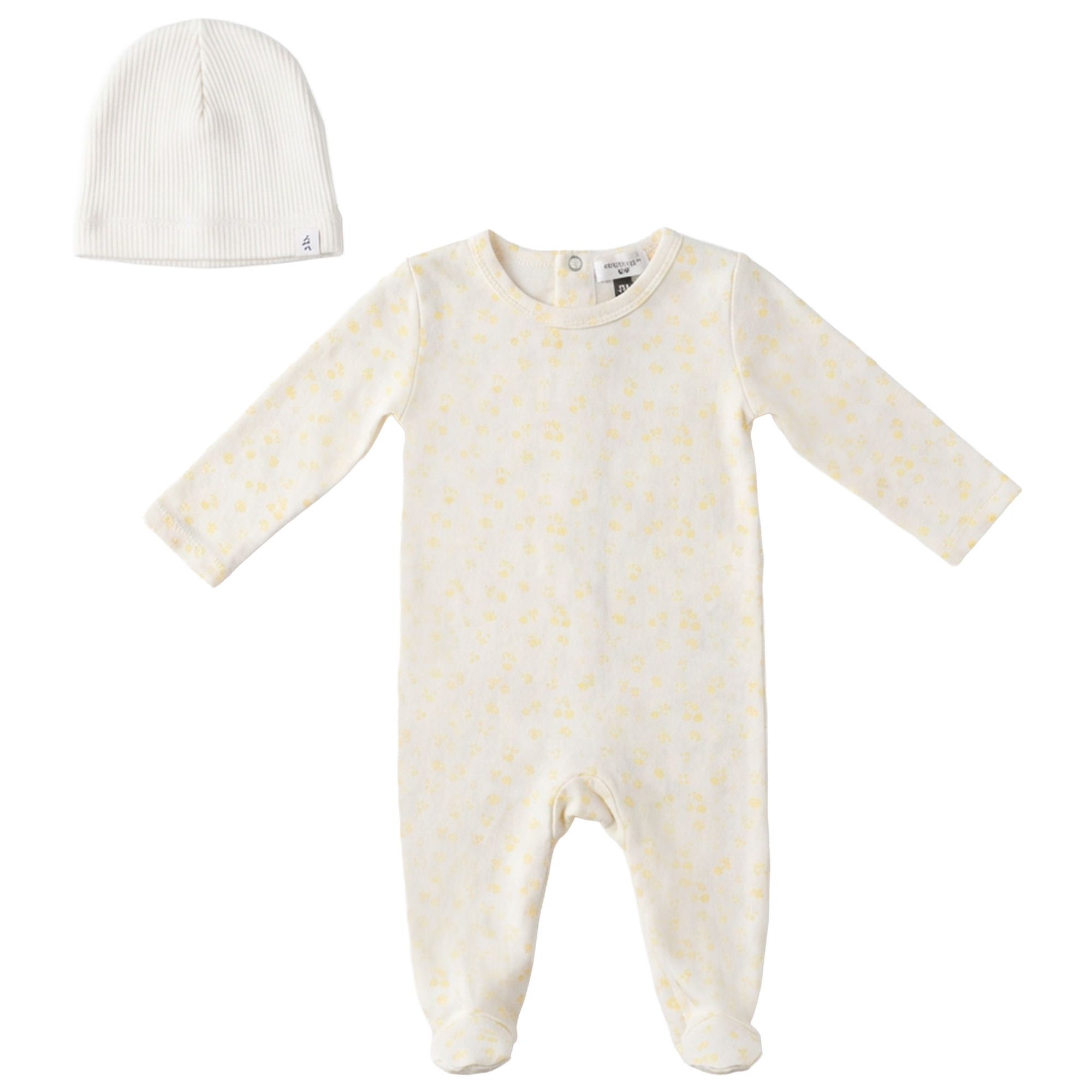 Cherry Leaf Printed Onesie in Powder by Little Fragile