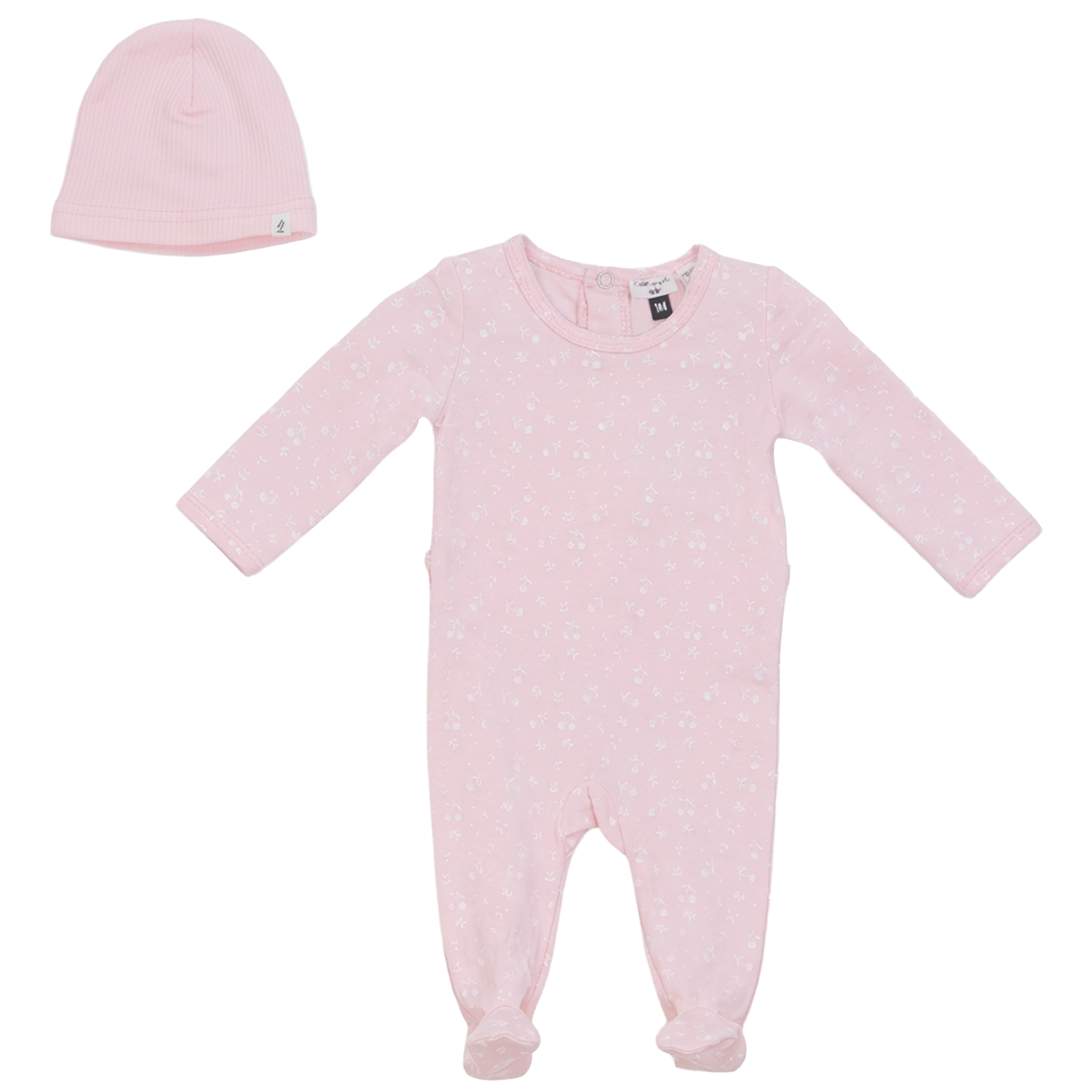 Cherry Leaf Printed Onesie in Pretty Pink by Little Fragile