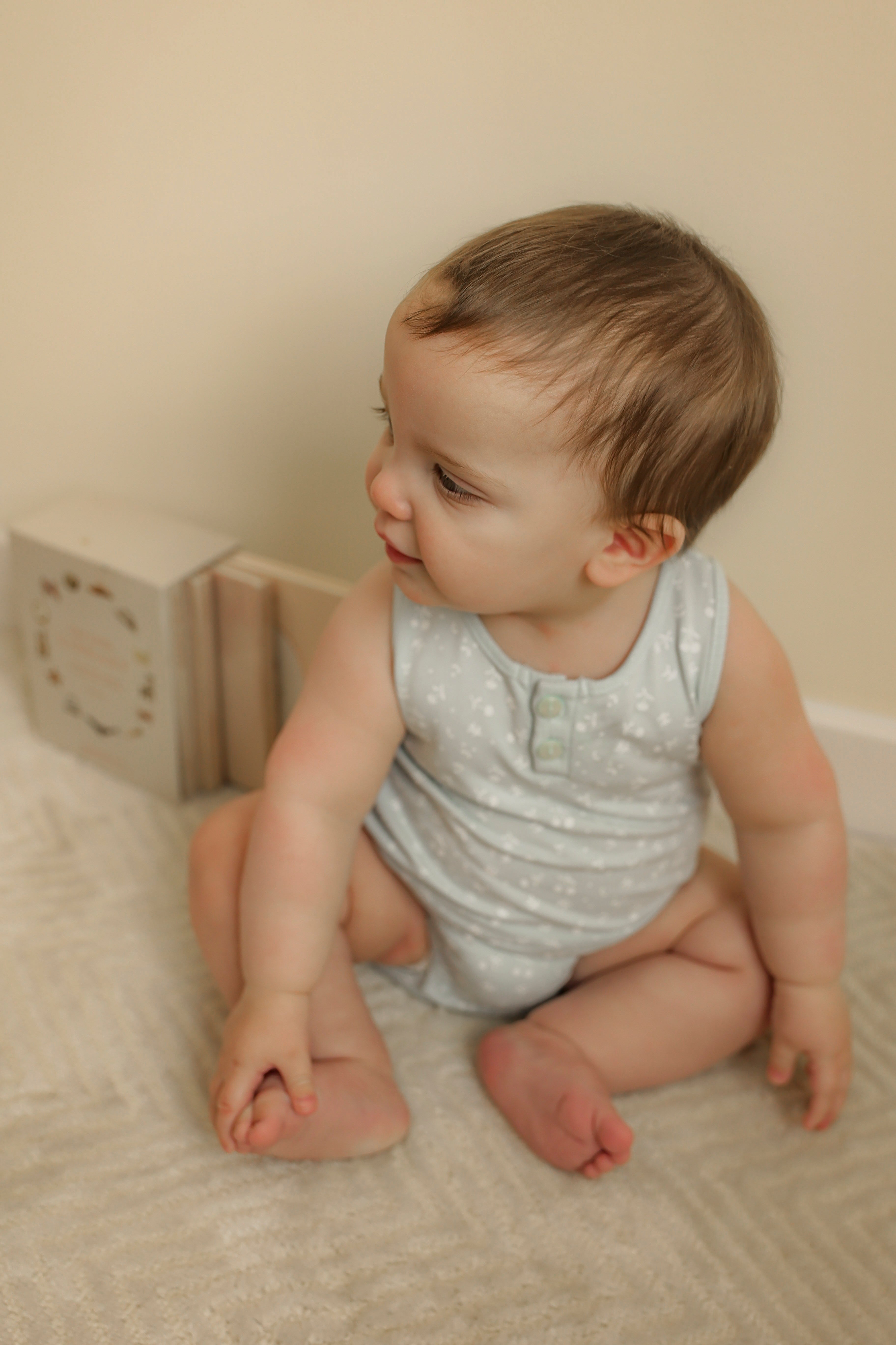 Cherry Leaf Printed Romper in by Little Fragile