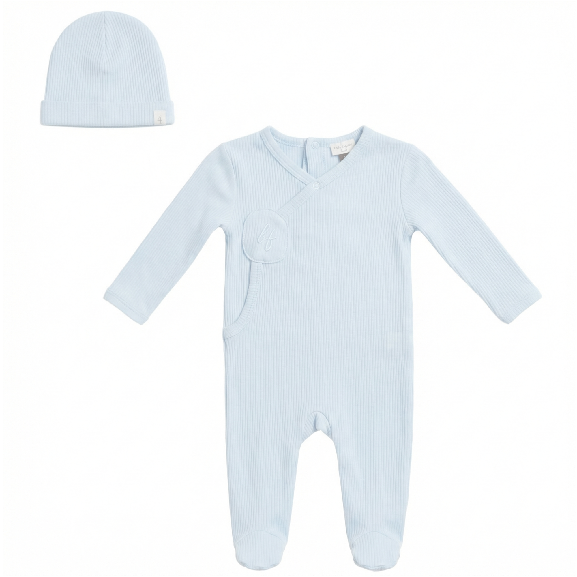 Baby Solid Romper Set in Cool Sky by Little Fragile