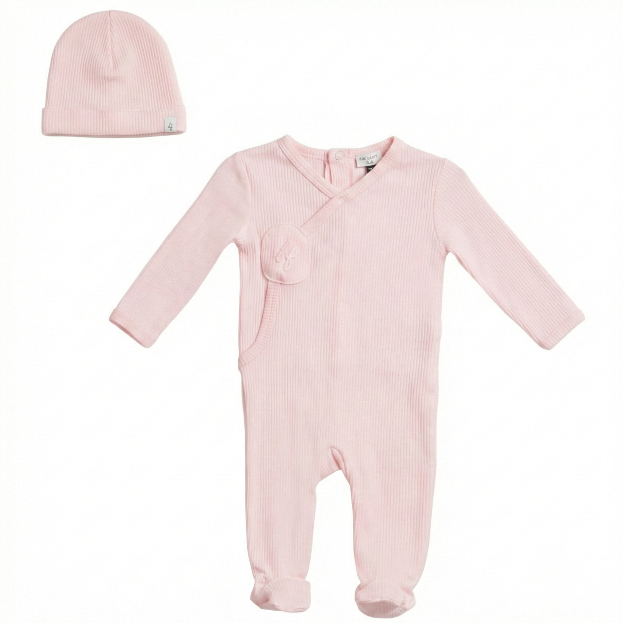 Baby Solid Romper Set in Pretty Pink by Little Fragile