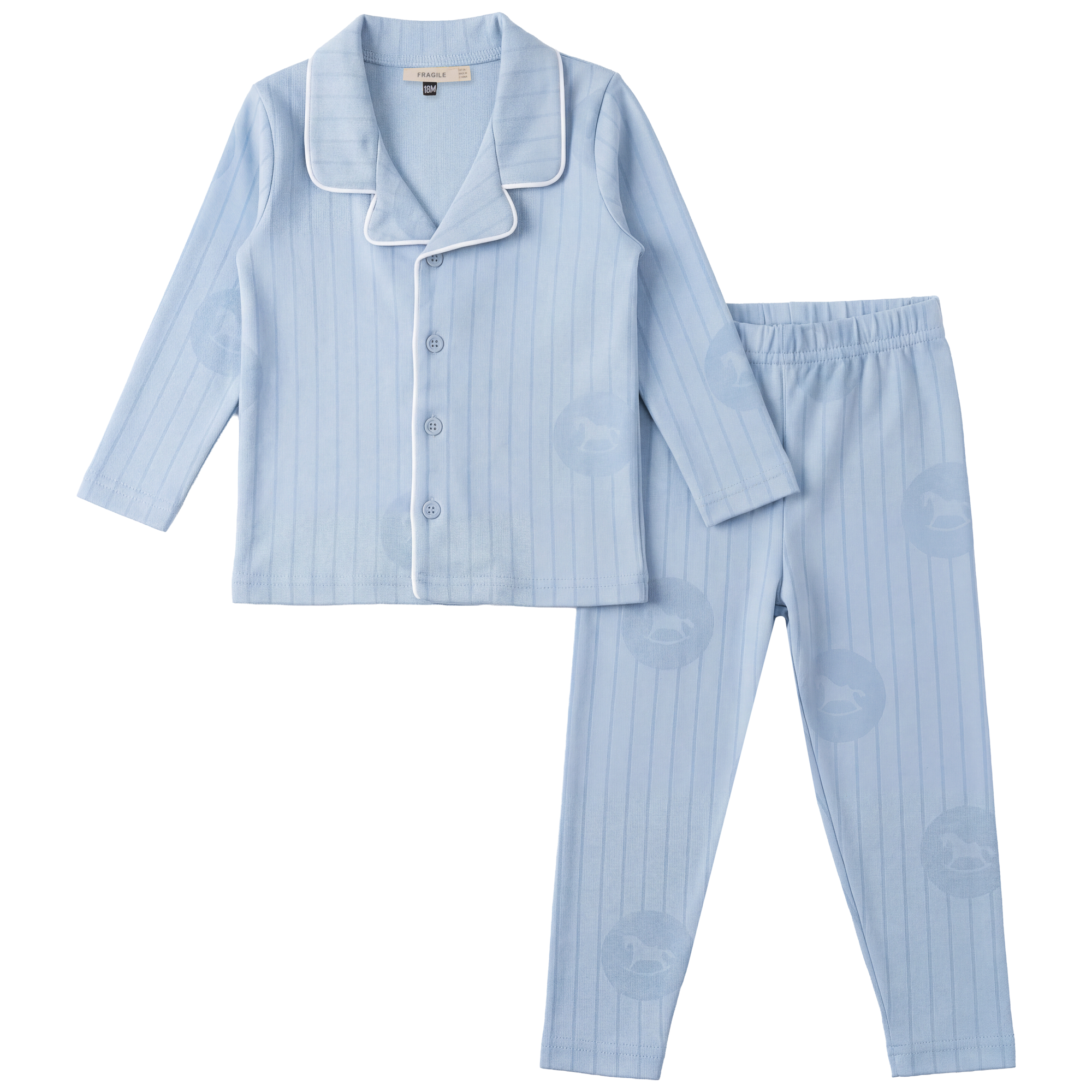 Pyjamas With Lapel 2 PC in Ice Blue by Fragile