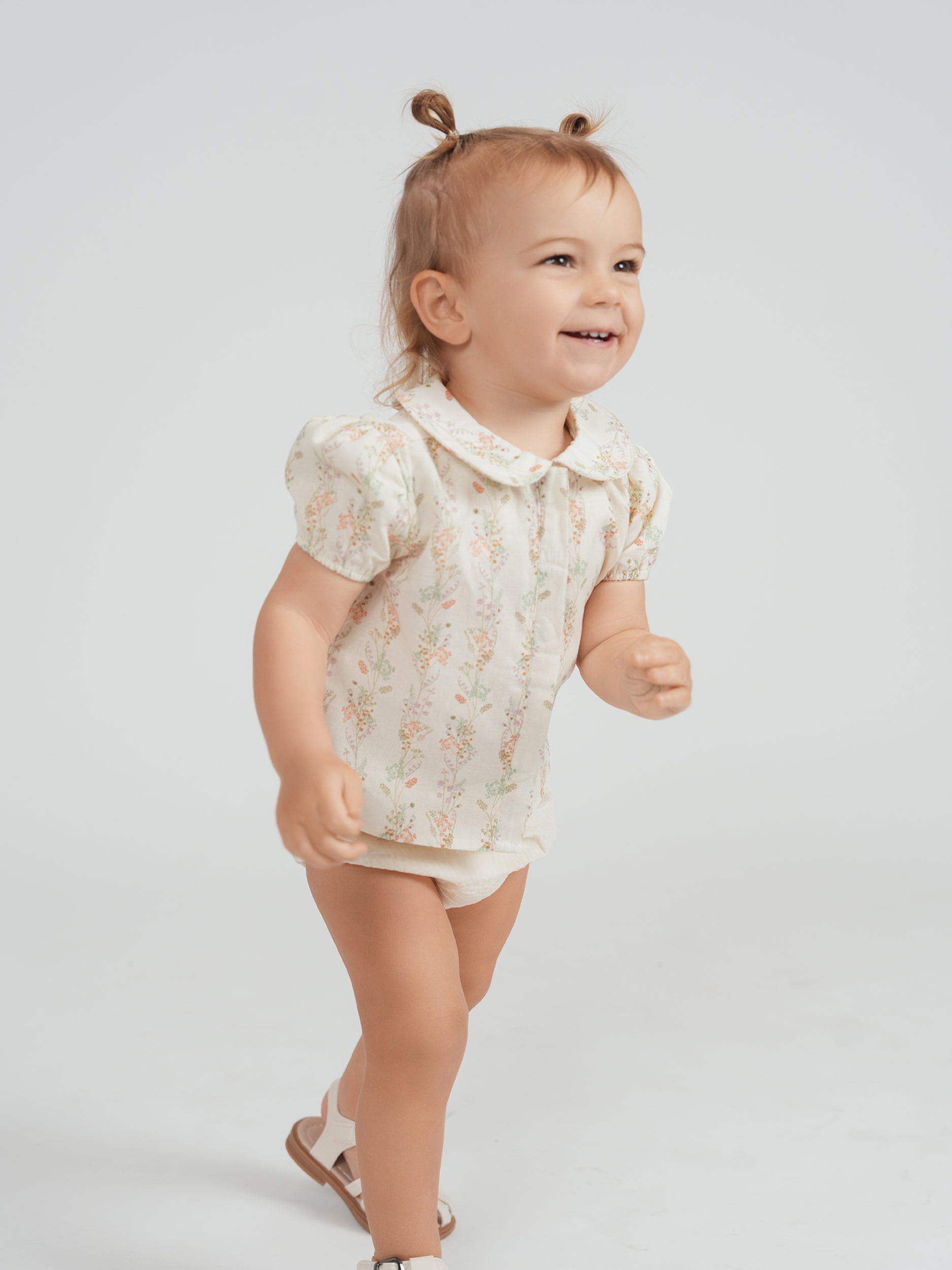 Collar Neckline With Puff Sleeve in by Charlotte & George