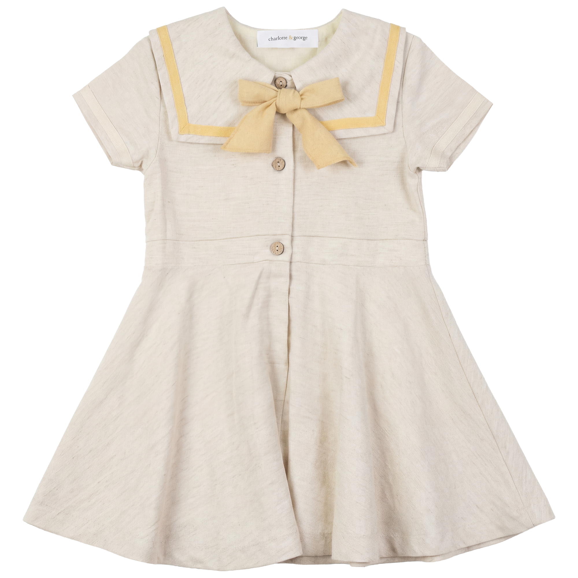Dress In Solid Fabric in Sand by Charlotte & George