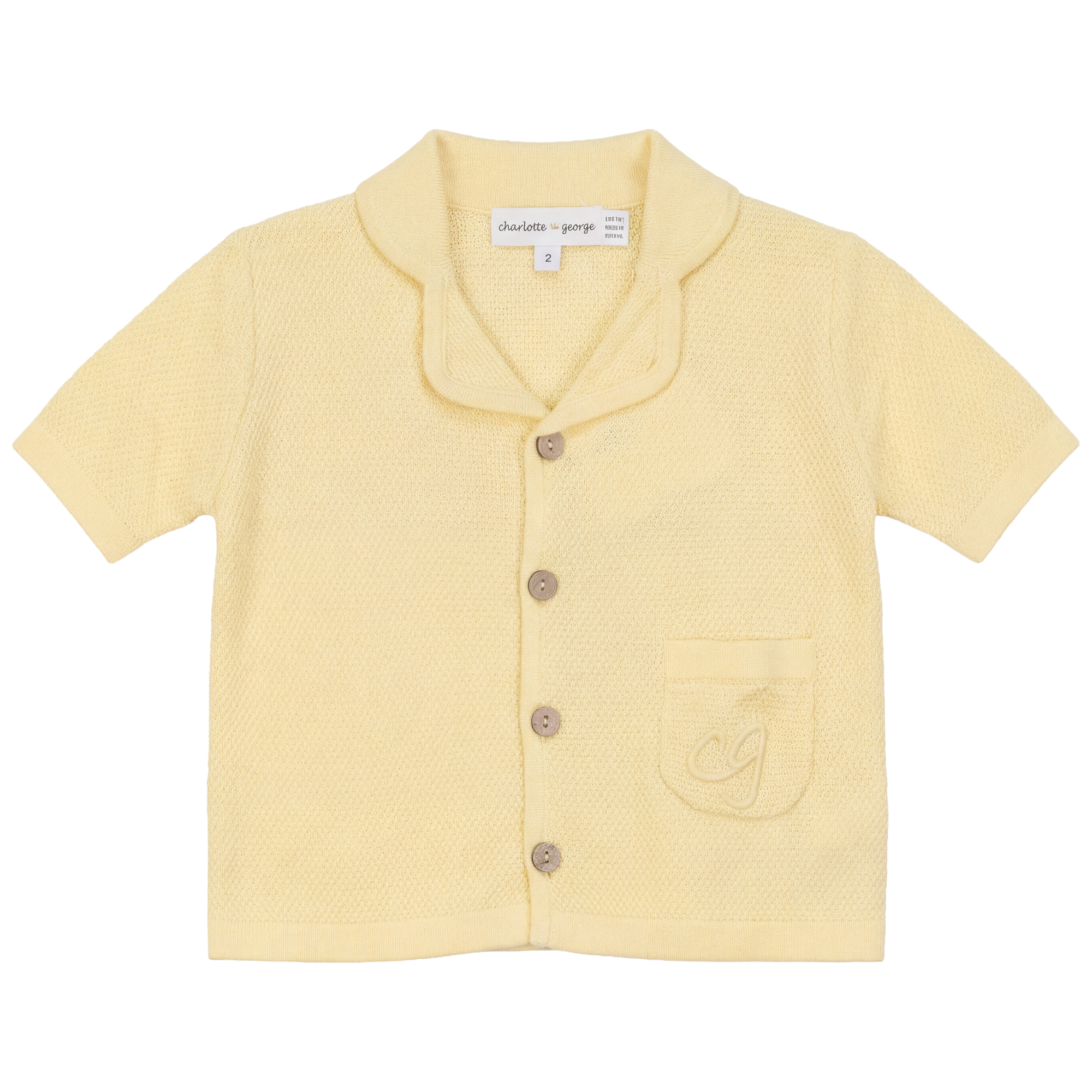 Boys Jacket In Knit in Pastel Yellow by Charlotte & George