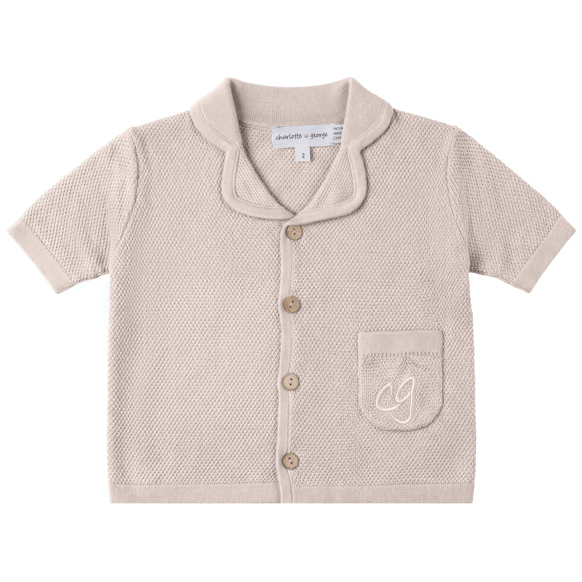 Boys Jacket In Knit in Sand by Charlotte & George