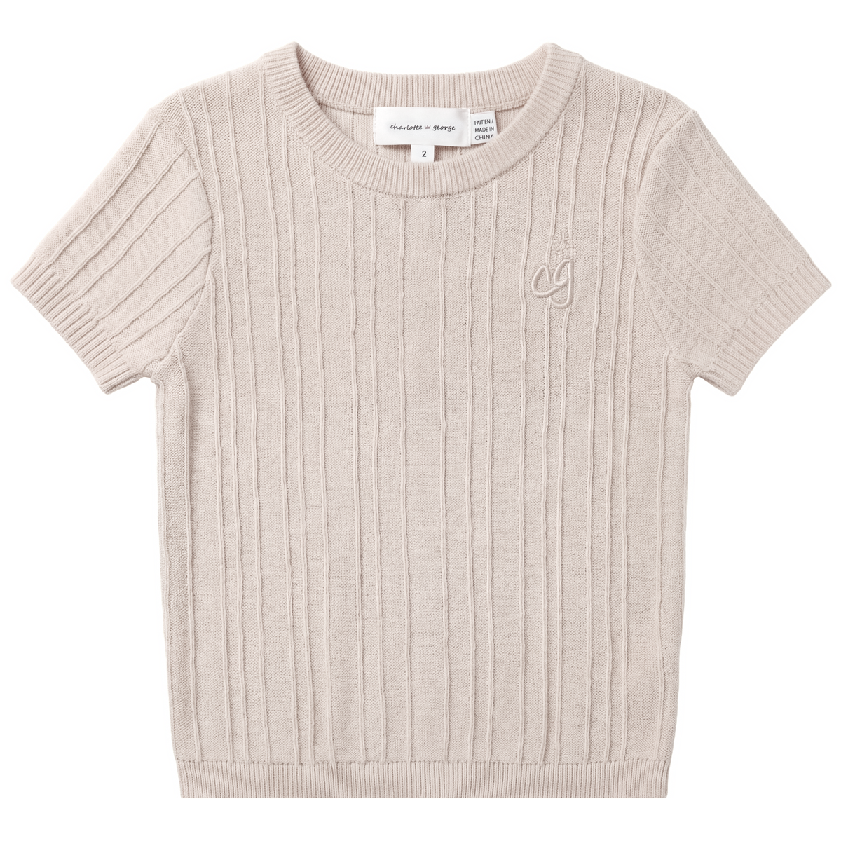 Rib Knit Sweater in Sand by Charlotte & George