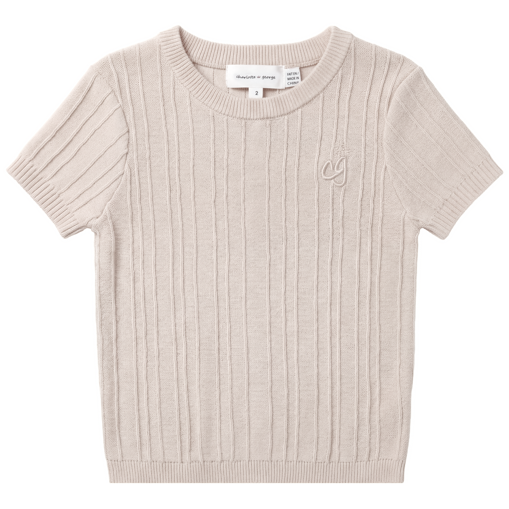 2X2 Rib Knit in Sand by Charlotte & George