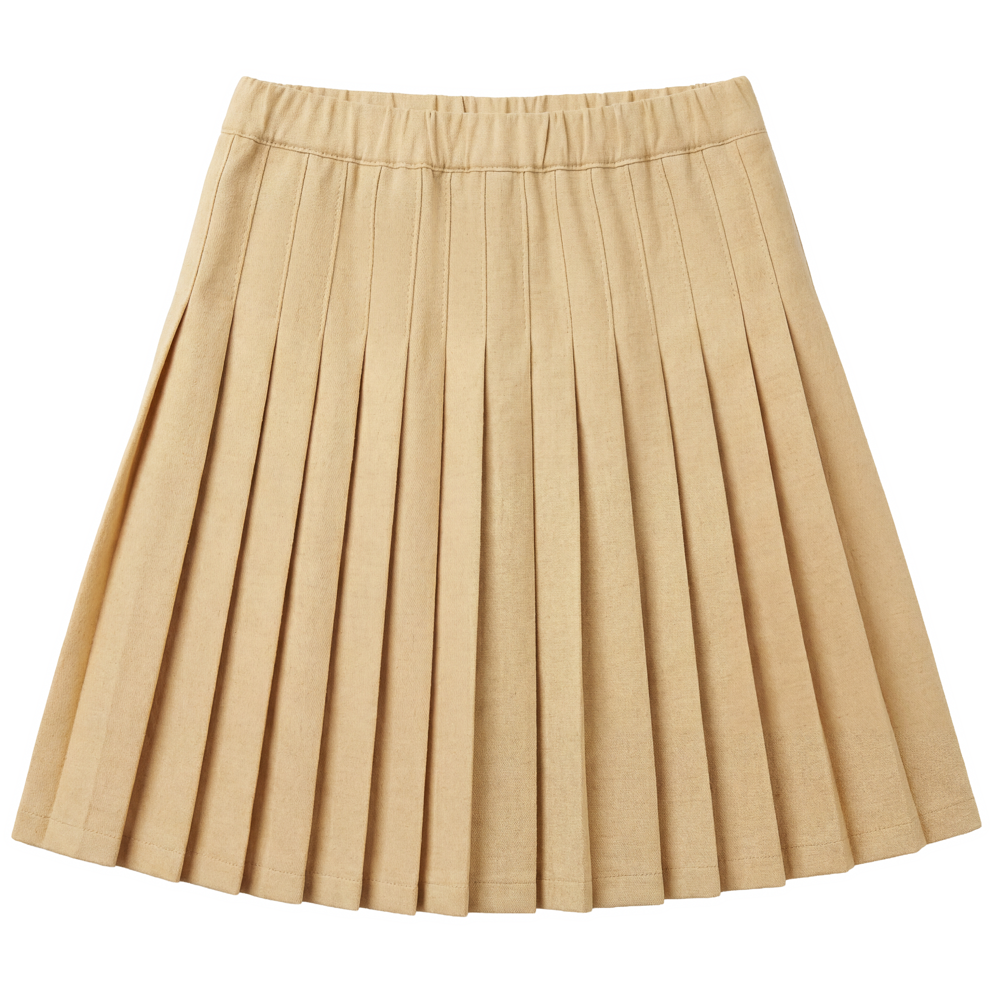 Woven Pleated Skirt in Pastel Yellow by Charlotte & George