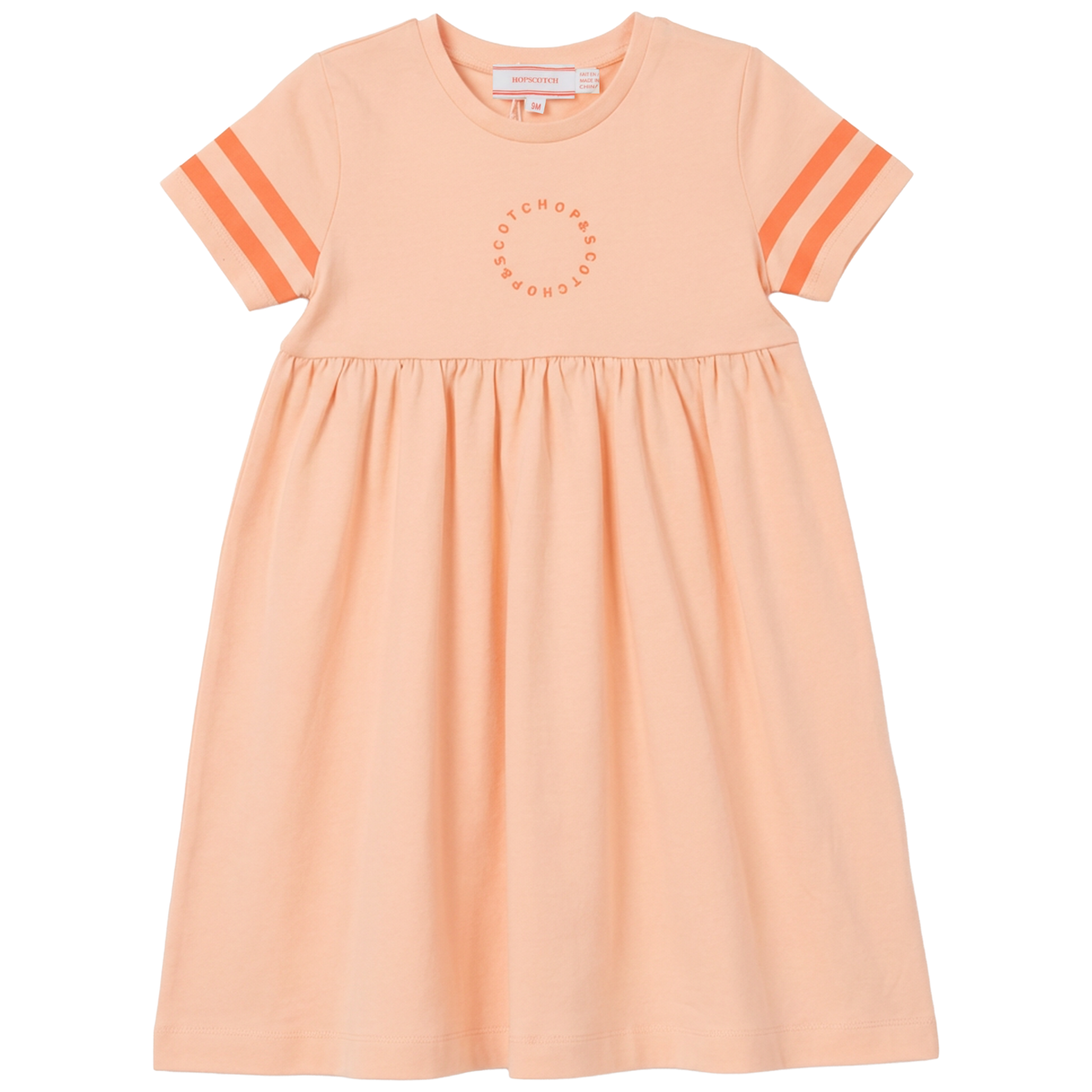 Stripe Trim Dress in Apricot by Hopscotch