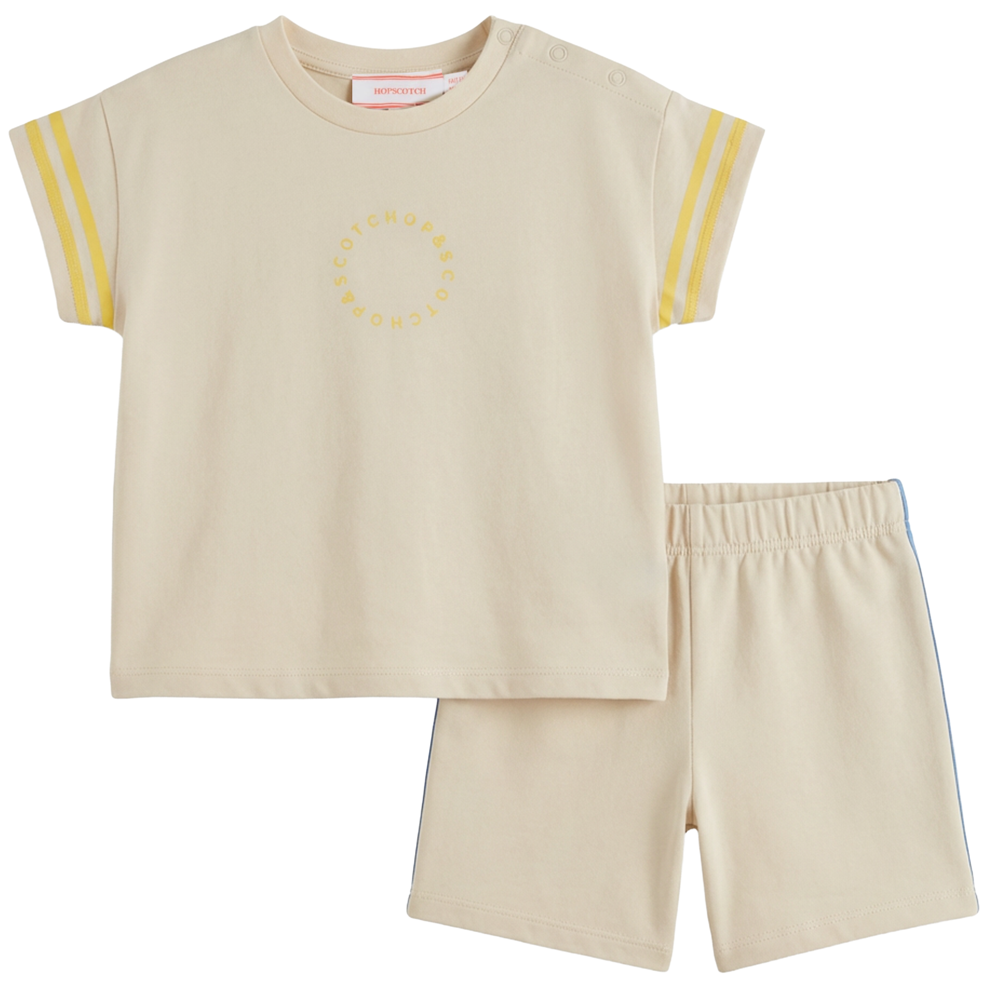 2PC set Set With Contrast Stripes in Natural by Hopscotch