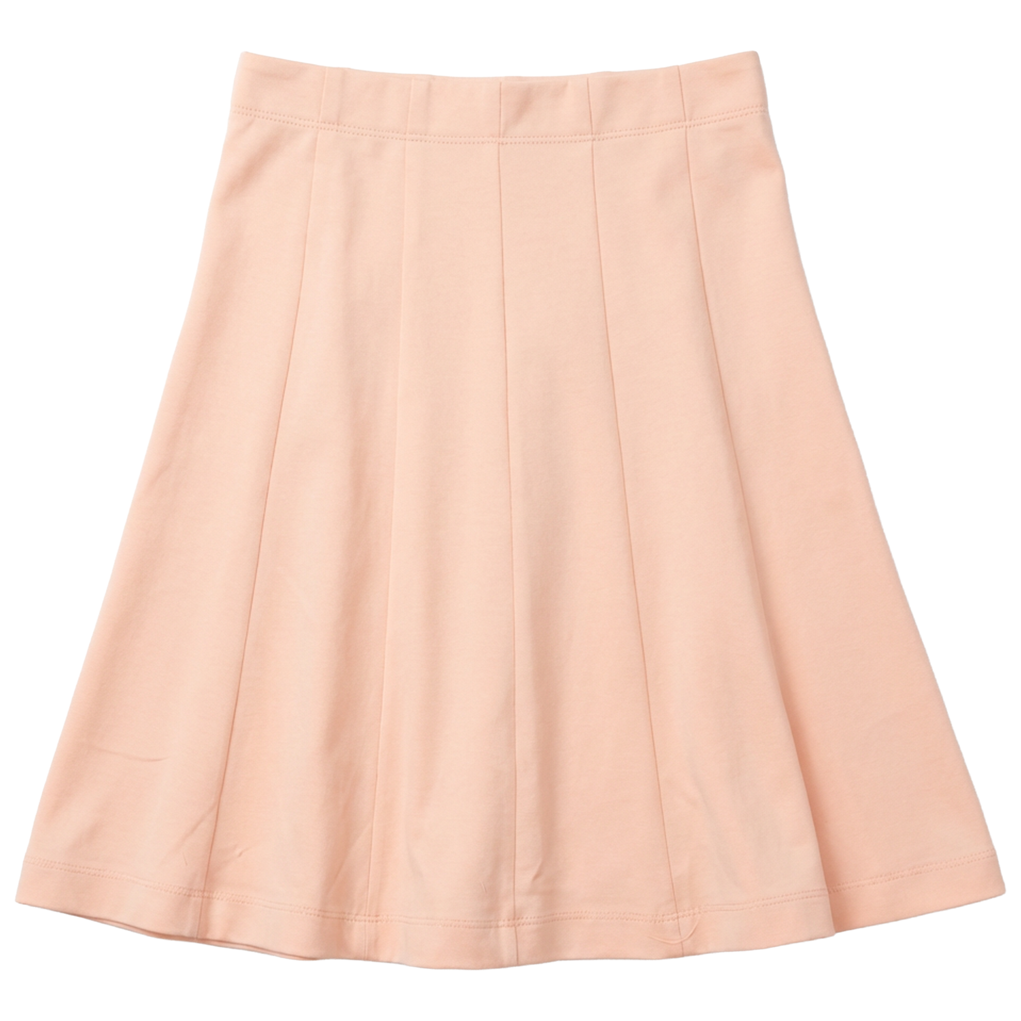 Cotton Spandex Midi Length Panel Skirt in Apricot by Hopscotch