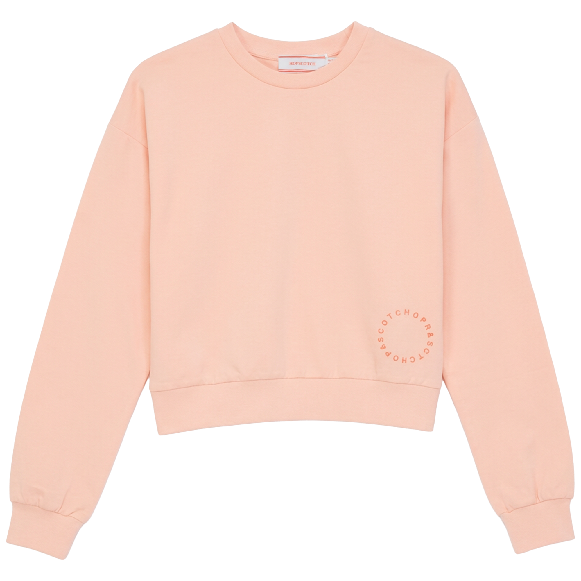 Cotton Spandex Crop Top in Apricot by Hopscotch