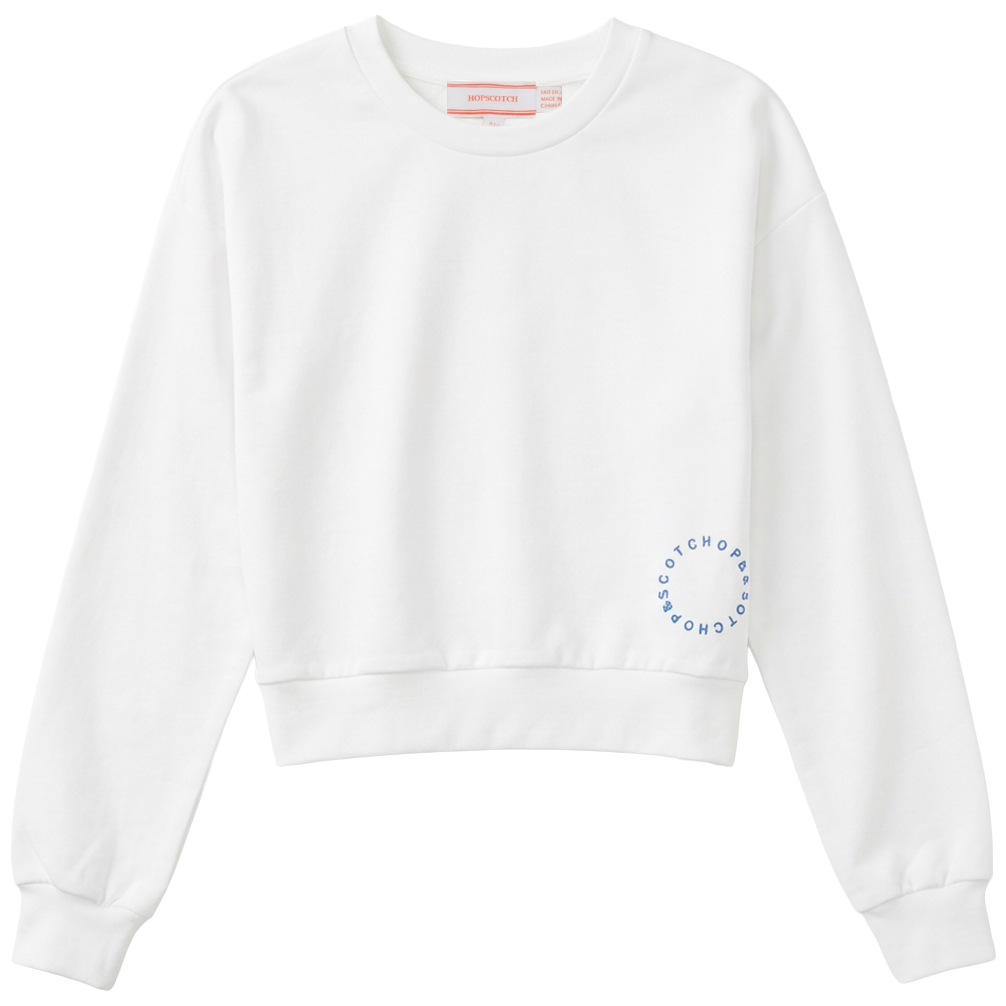 Cotton Spandex Crop Top in White by Hopscotch