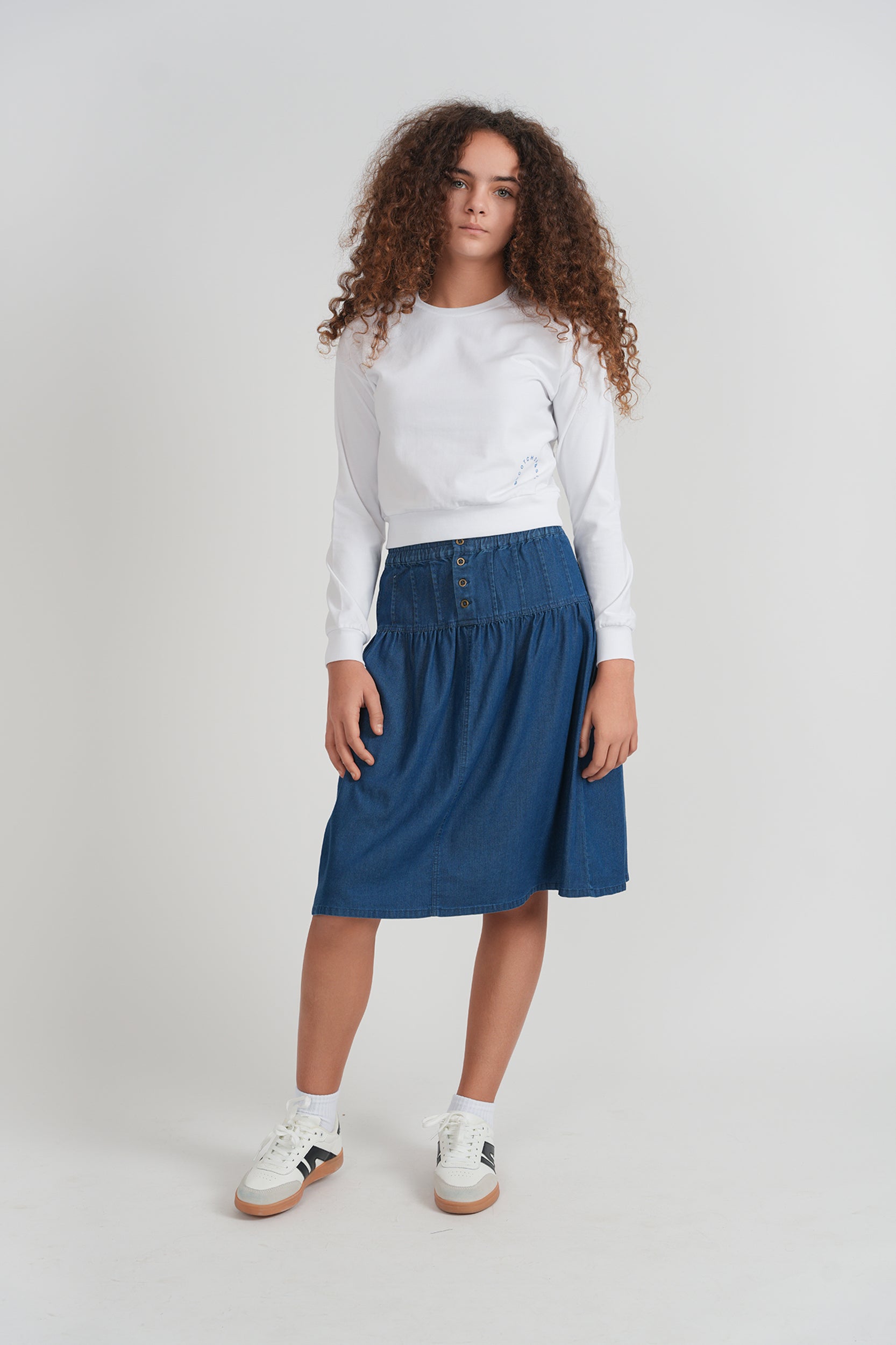 Cotton Spandex Crop Top in by Hopscotch