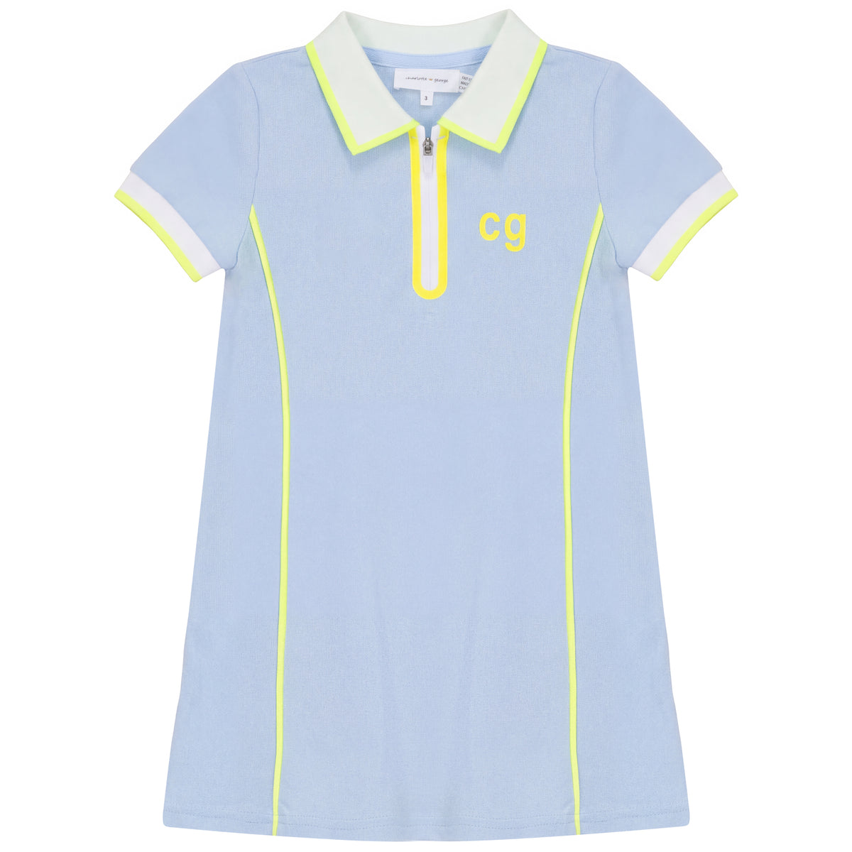 Polo Dress With Contrast Trim in Blue by Charlotte & George