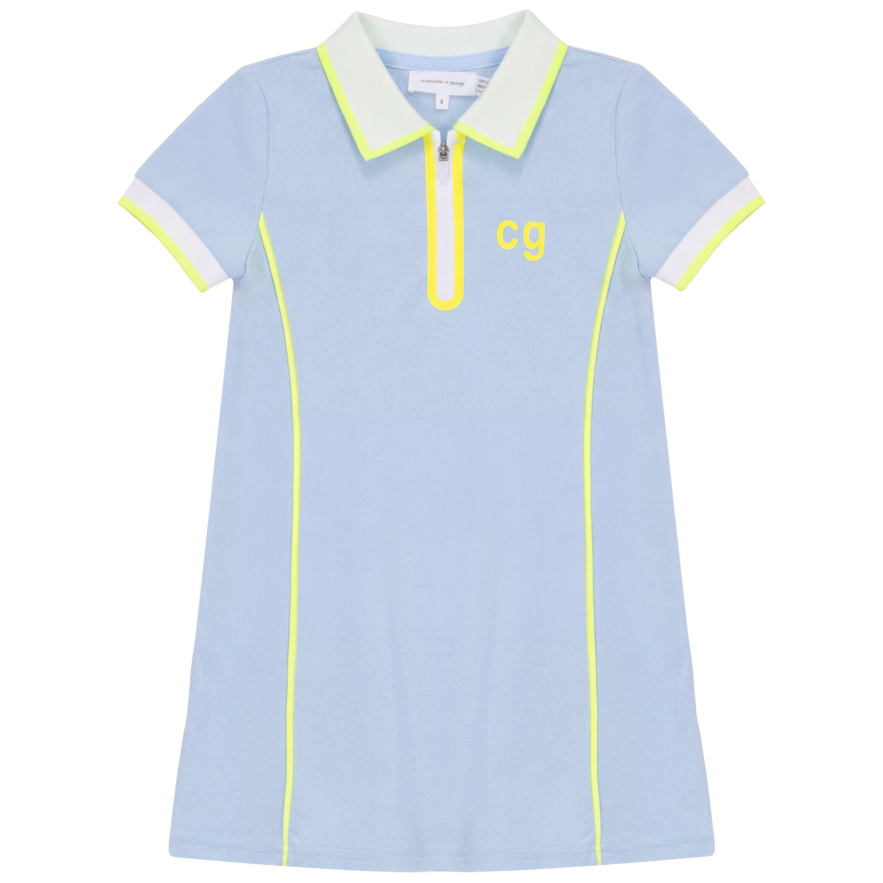 Polo Dress With Contrast Trim in Blue by Charlotte & George