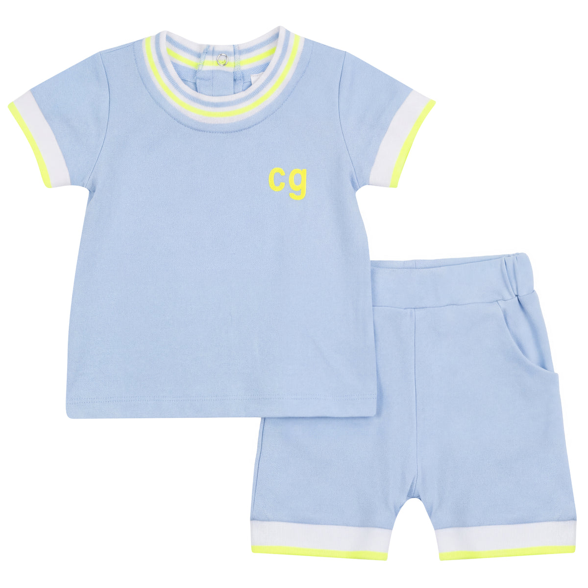 Contrast Trim Set in Blue by Charlotte & George