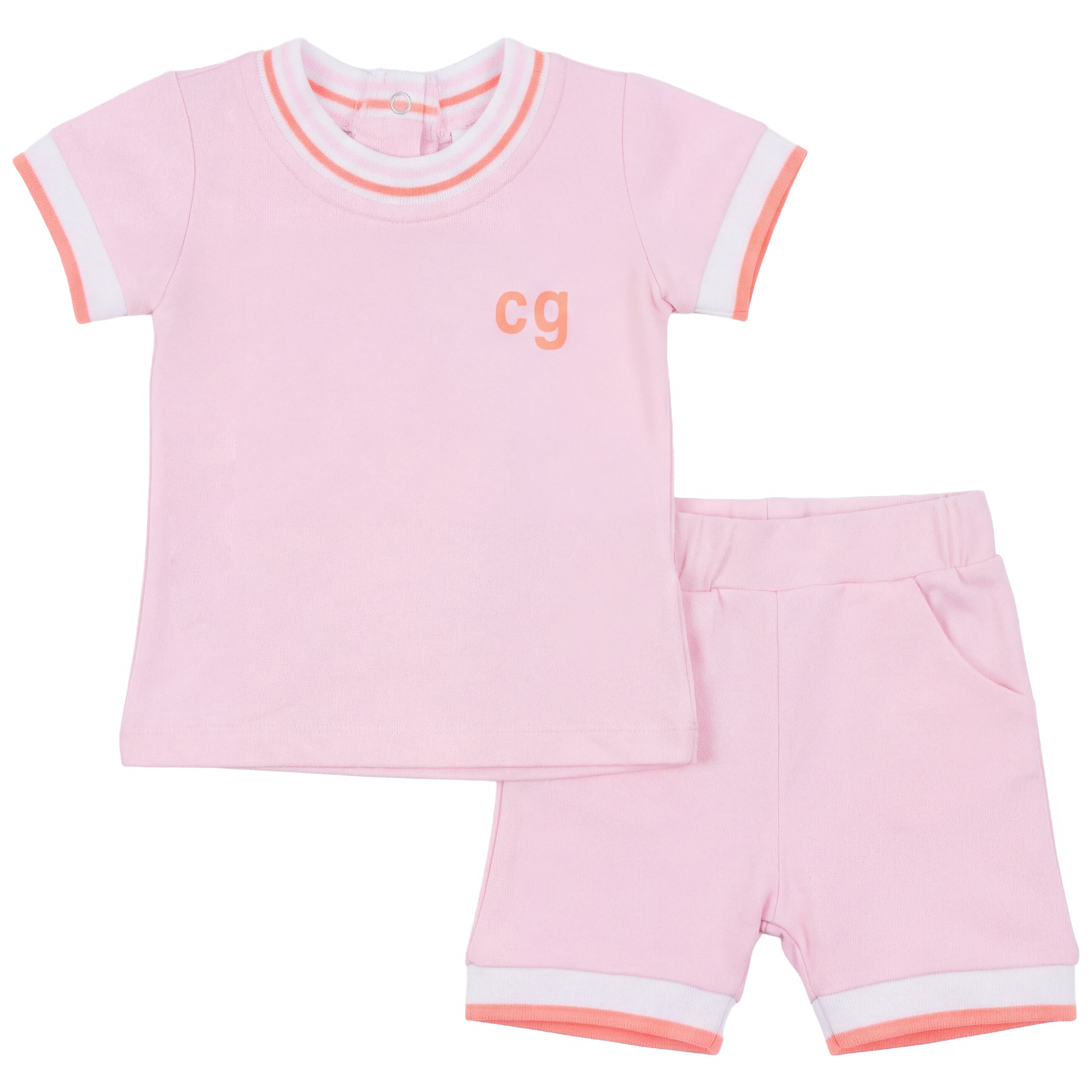 Contrast Trim Set in Pink by Charlotte & George
