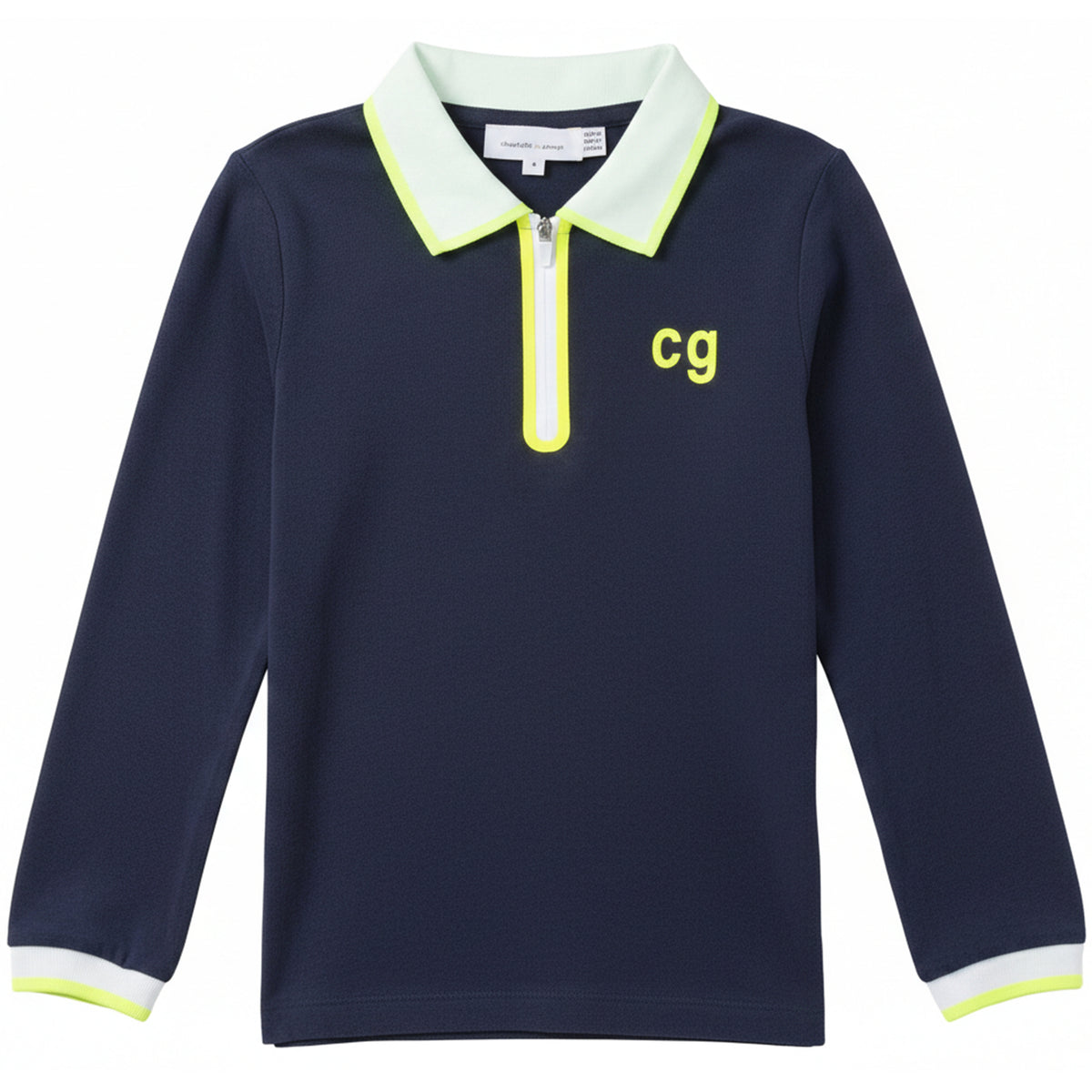 Contrast Trim Polo Top in Navy by Charlotte & George