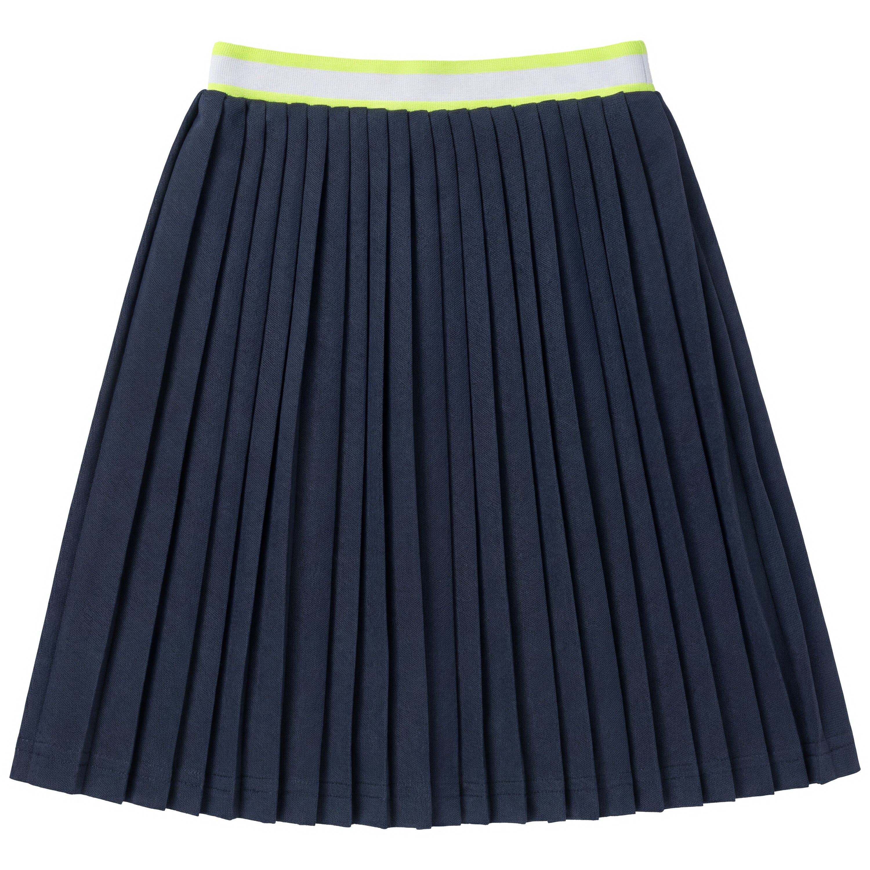 Stripe Pleated Skirt in Navy by Charlotte & George