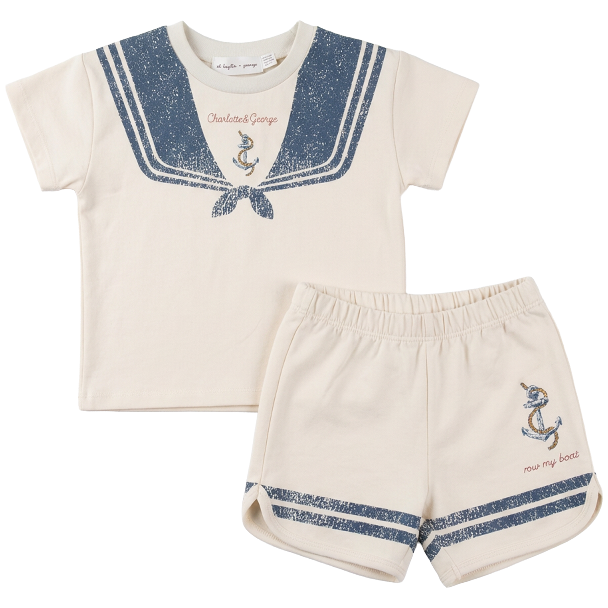 Sailor Collar Printed Set in Cream by Charlotte & George