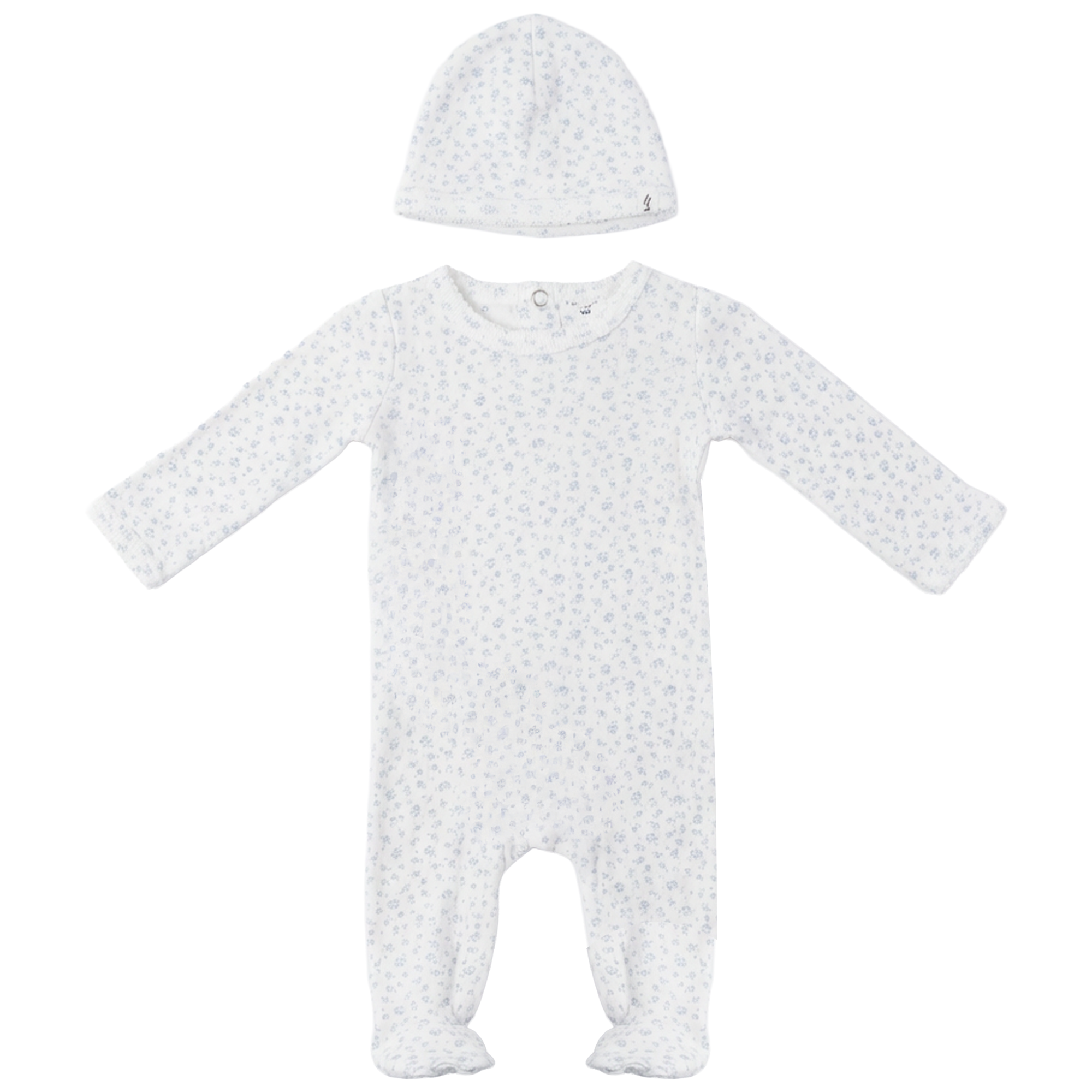 Flower Pointelle Onesie in White by Little Fragile
