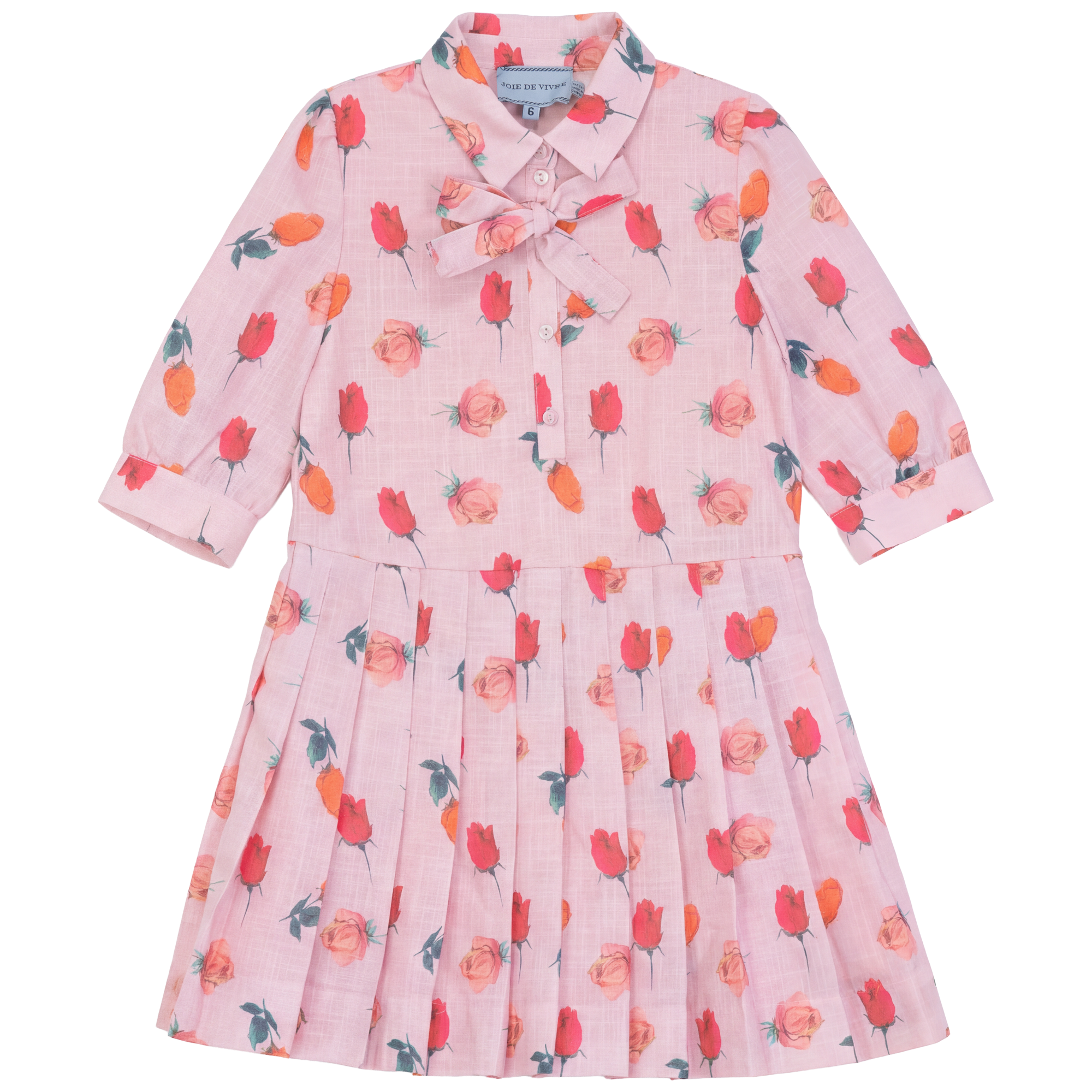 Loose Dress With Pleats in Pink by Joie De Vivre