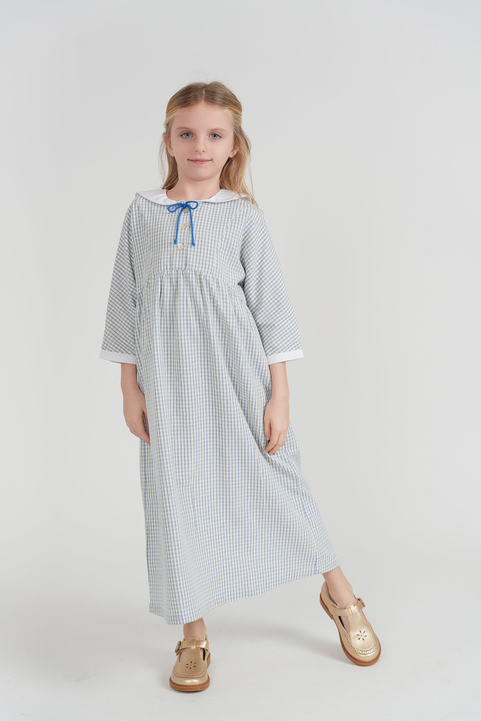 Girls Maxi Dress With Sailor Collar
