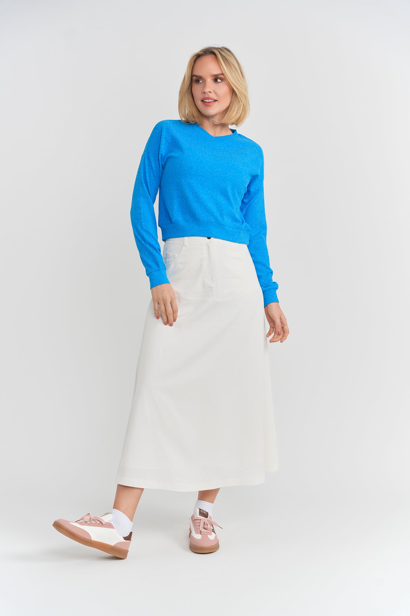 Mixed Rib Drop Shoulder Top in by 24/7