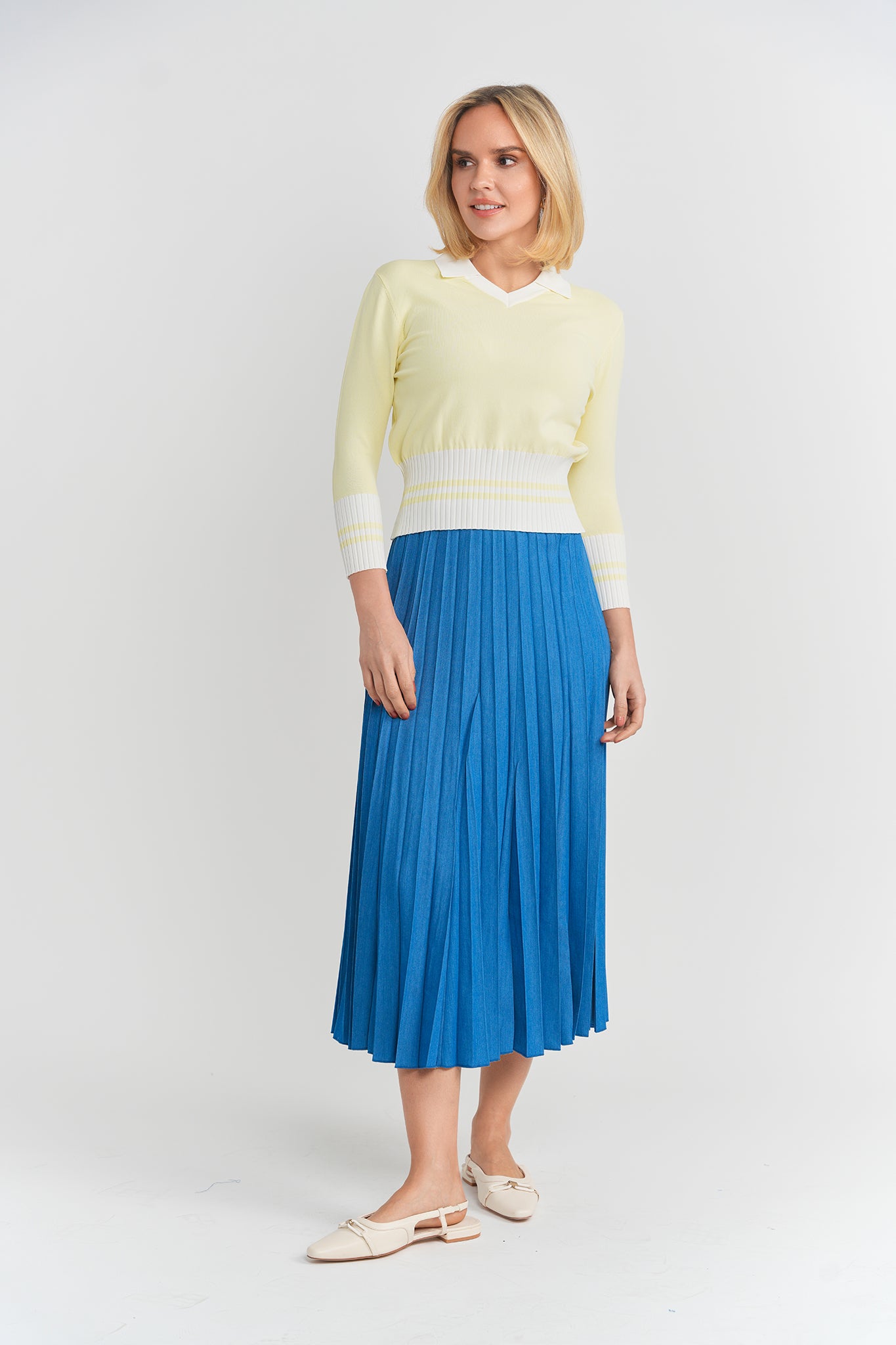 Stripped Trim Knit Top in by Urban