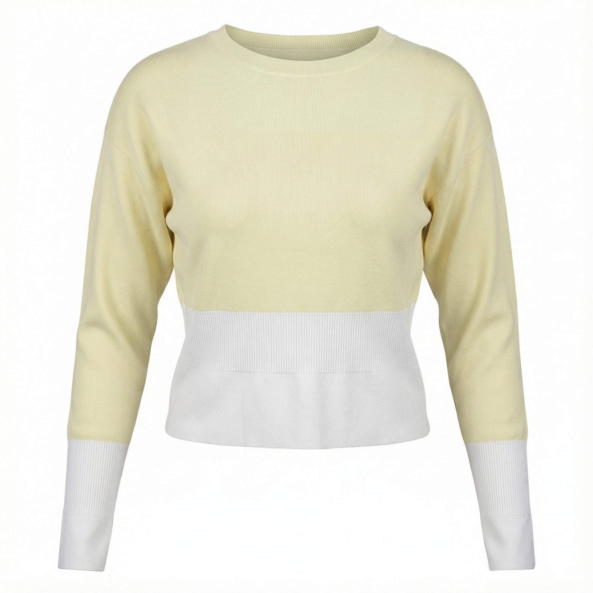 2 Tone Knit Top in Butter White by Aspect
