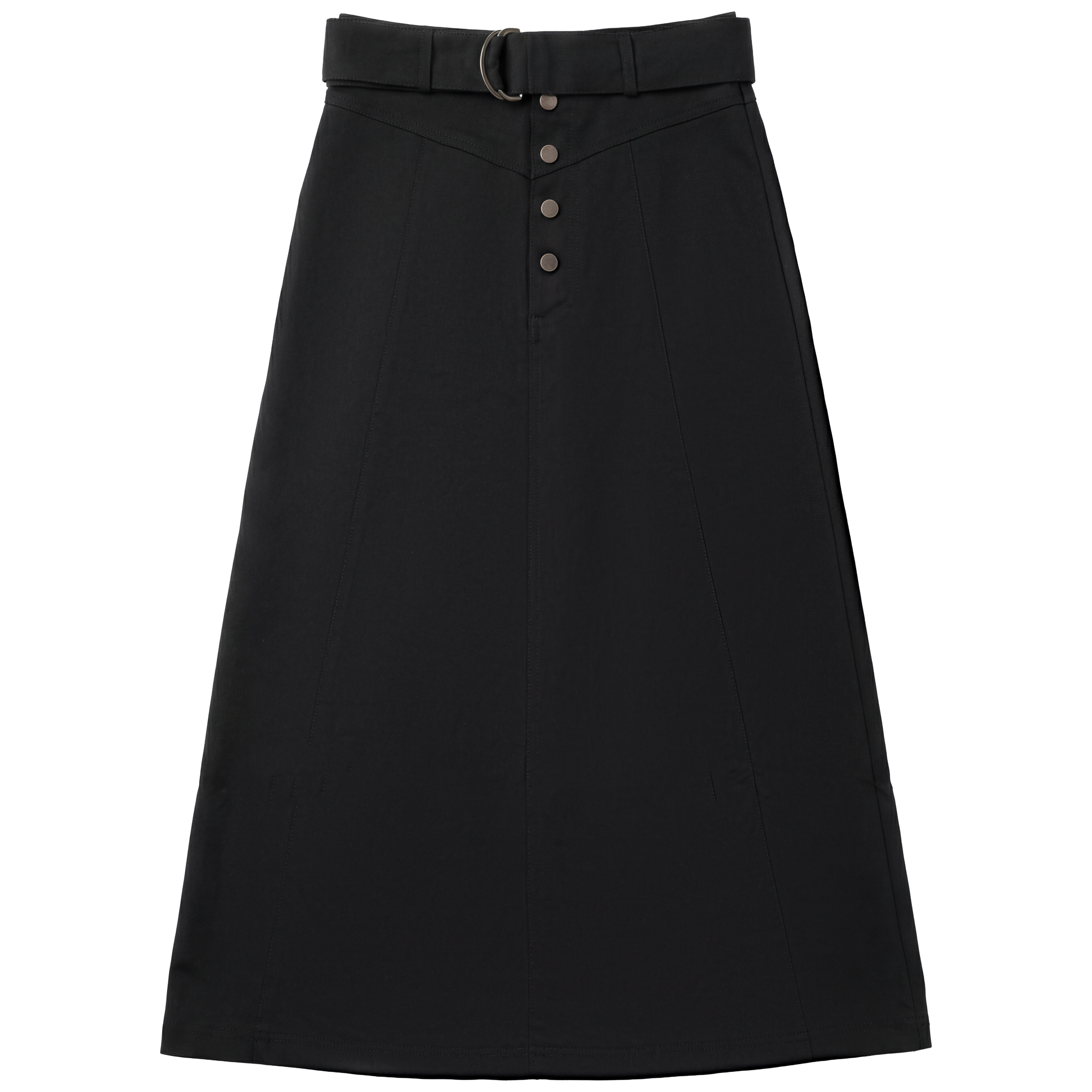 A-Line Denim Belt Skirt