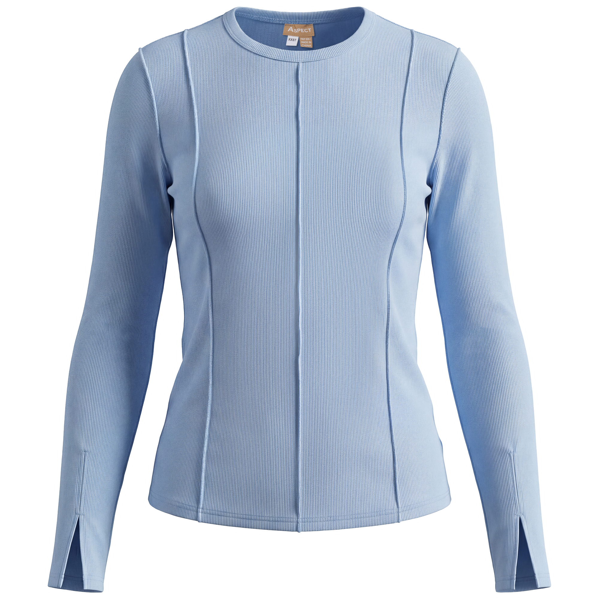 Outseams Ribbed Top in Blue by Aspect